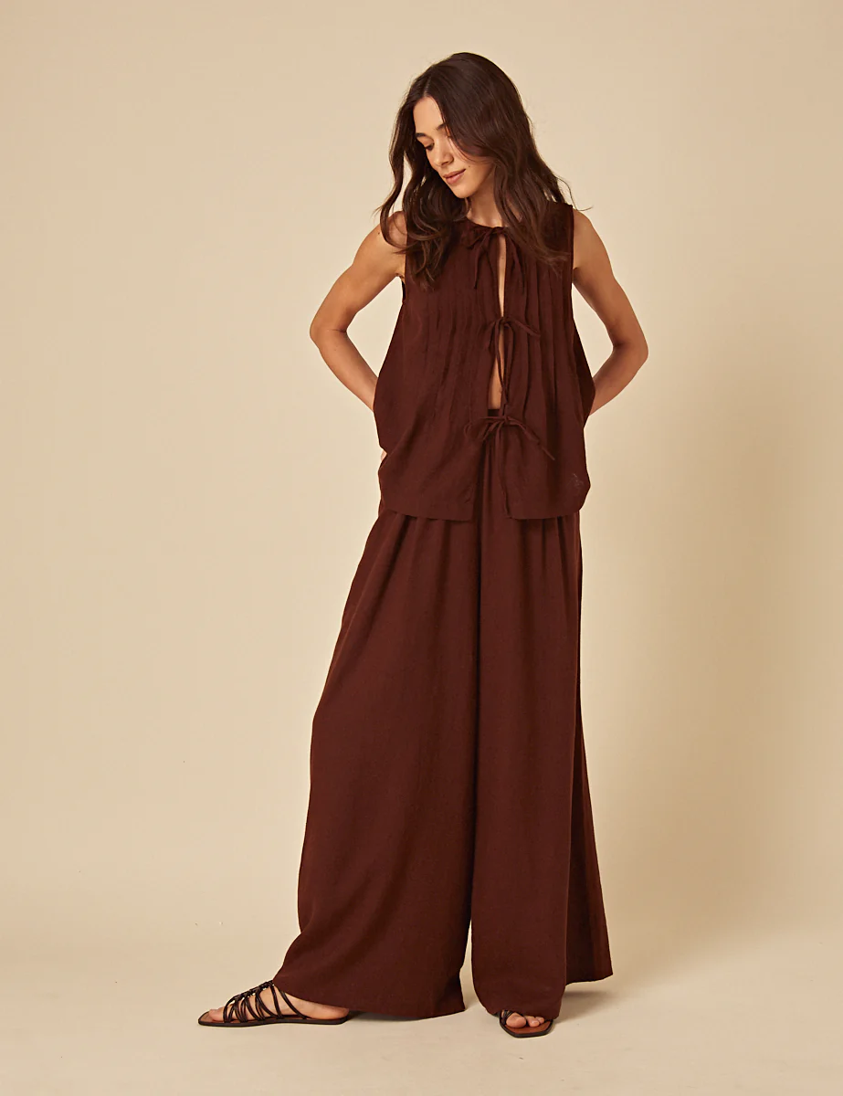 Brown Linen-blend Jerrow Trousers - Image 4
