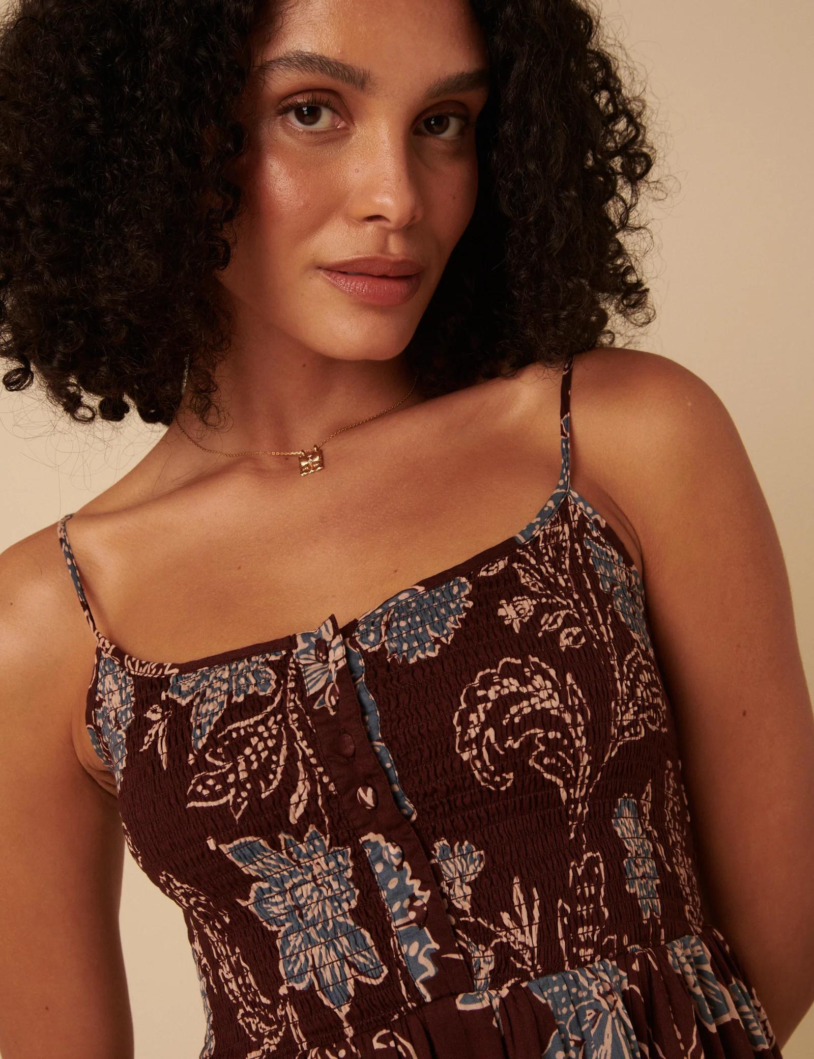 Brown Paisley Print Tamara Midi Dress - Image 2