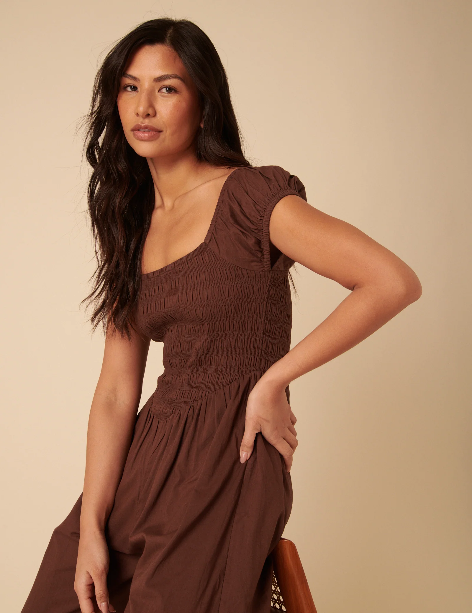 Brown Shirred Bodice Alaska Jumpsuit - Image 4