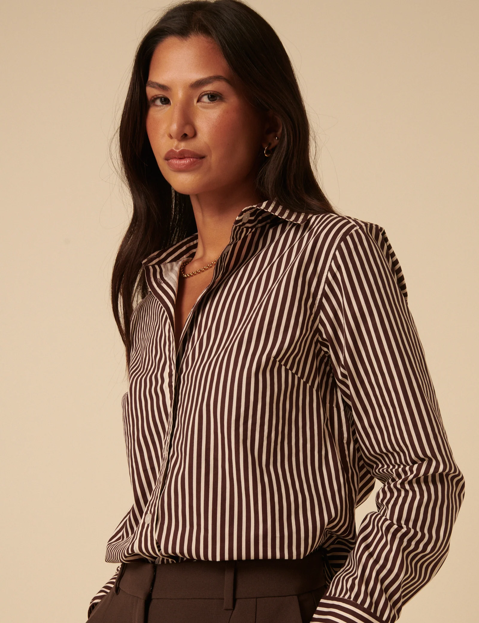 Brown Striped Shirt - Image 5