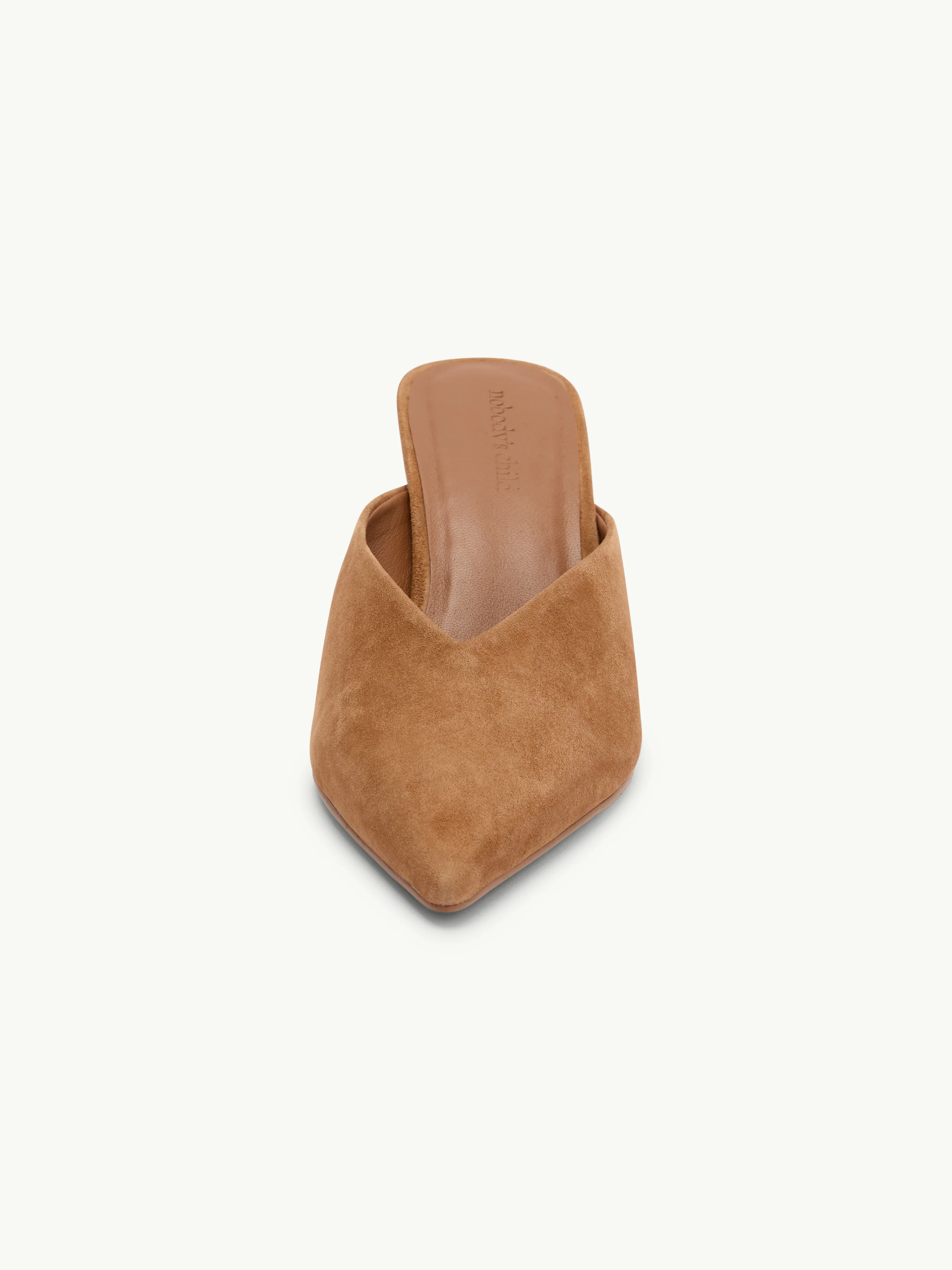 Brown Suede Heeled Mules - Image 4