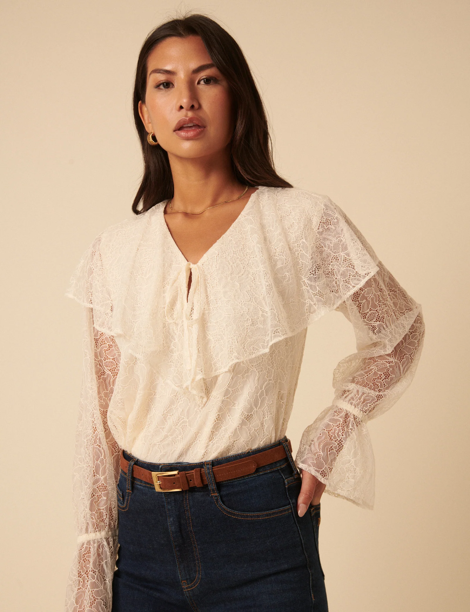 Brown Suede Skinny Belt - Image 5