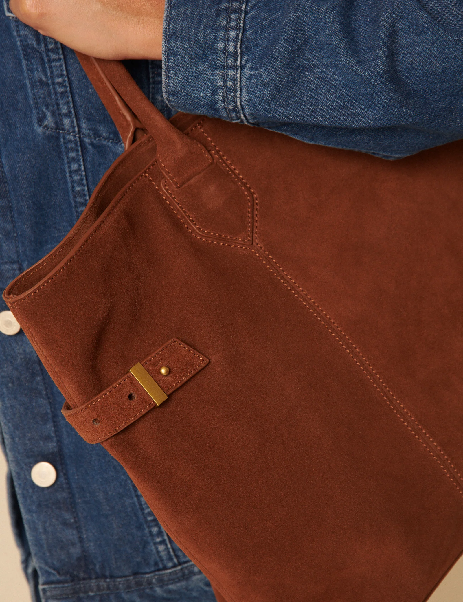 Brown Suede Tote Bag - Image 5