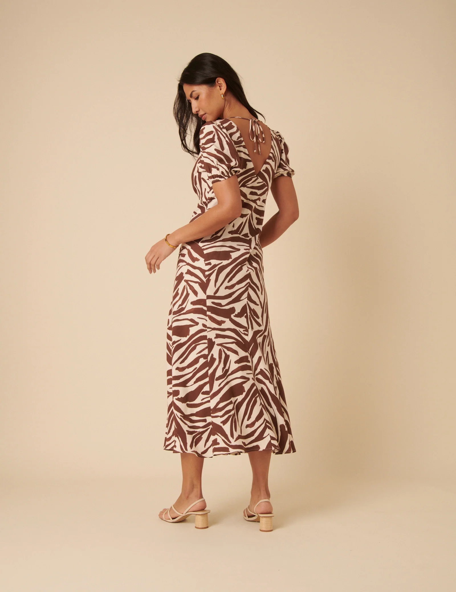 Brown Zebra Print Ella Midi Dess - Image 5