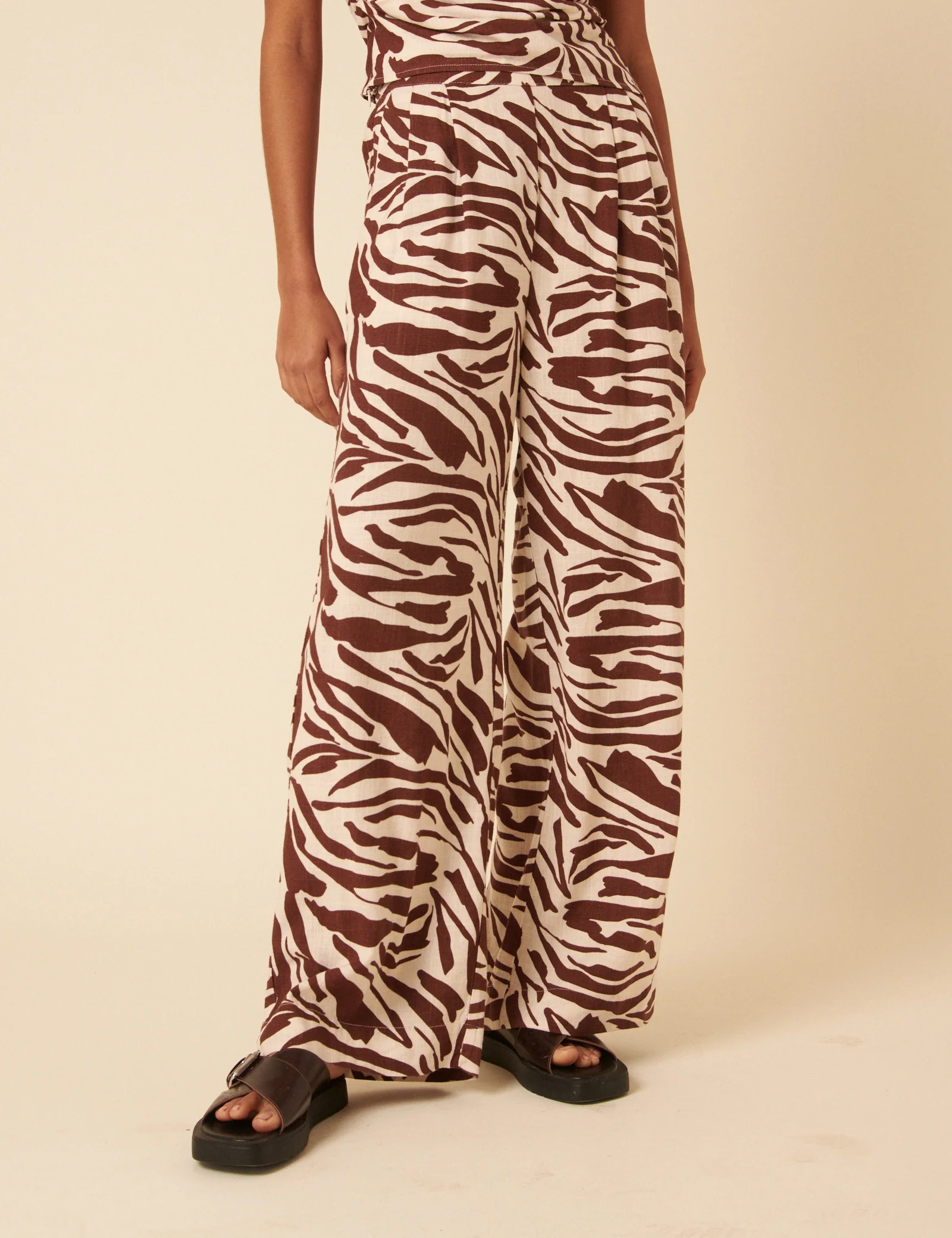 Brown Zebra Print Jerrow Trousers - Image 2