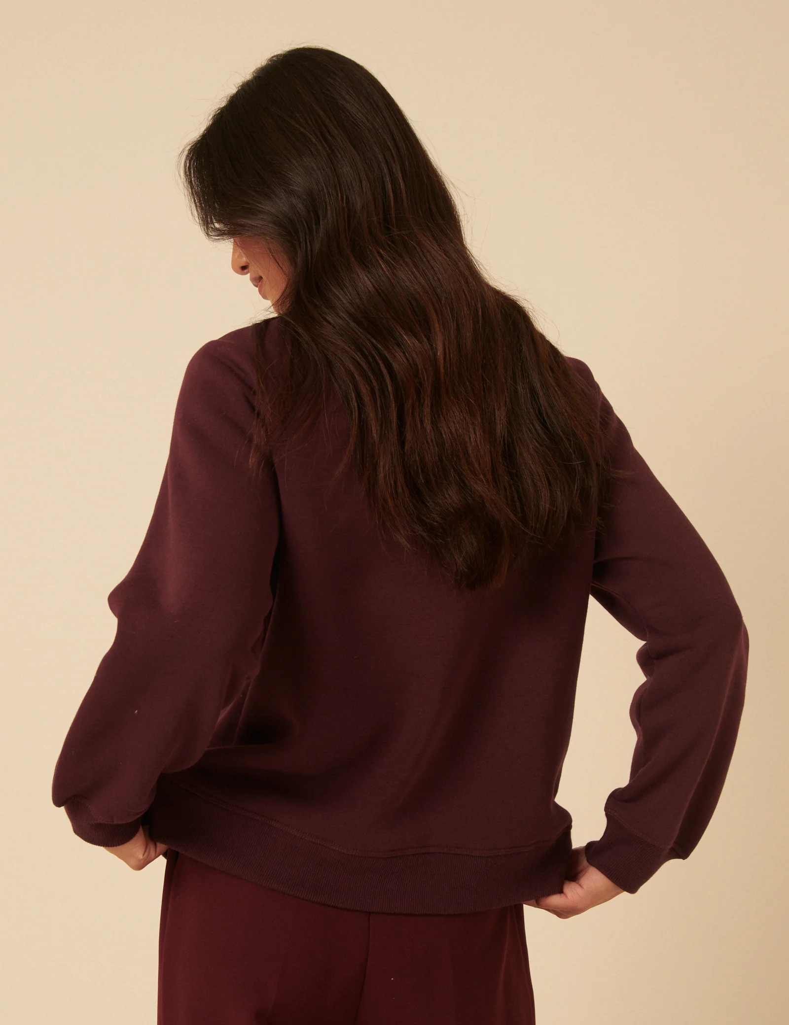 Burgundy Heart Embroidered Sweatshirt - Image 5