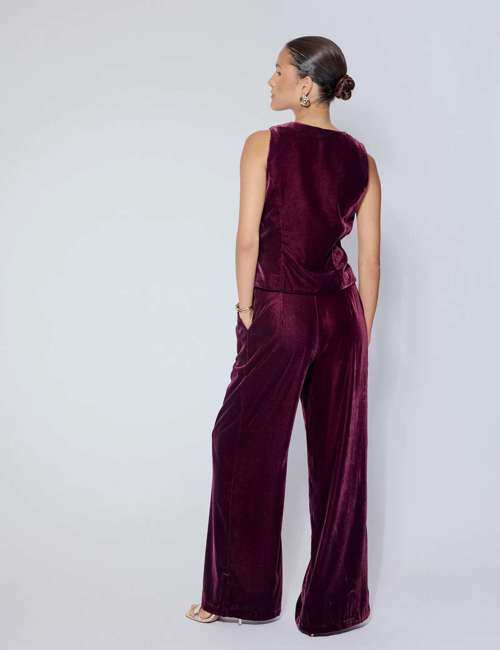Burgundy Velvet Waistcoat - Image 5