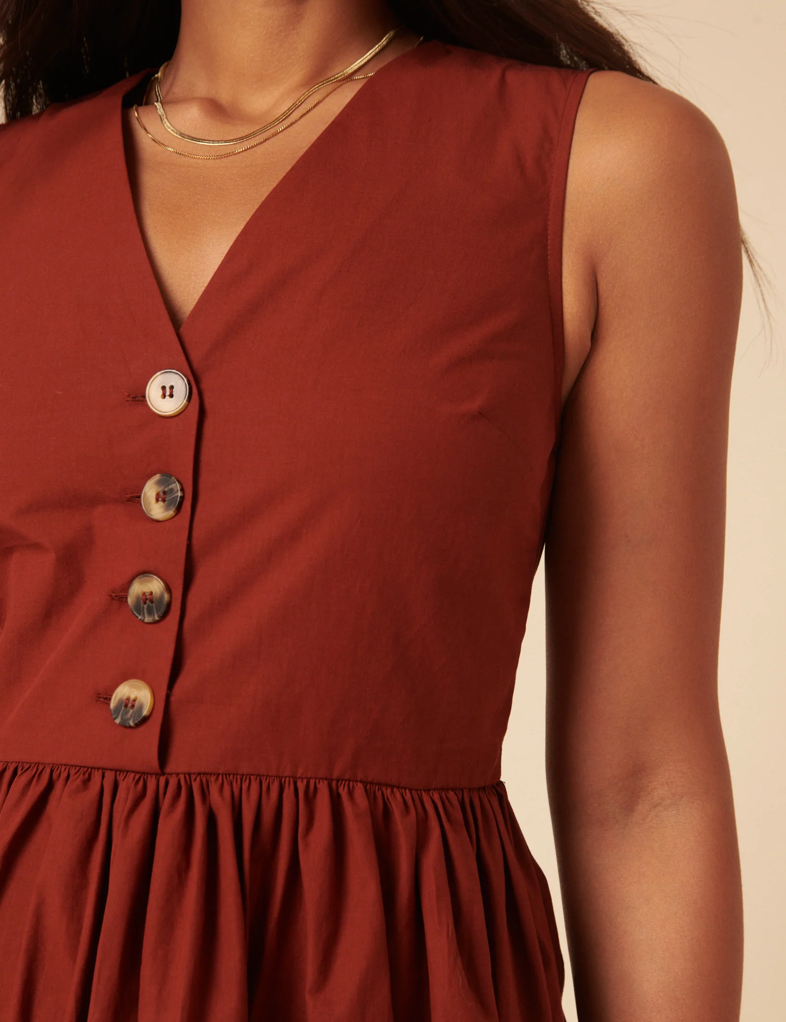 Burnt Orange Oak Midi Dress - Image 4