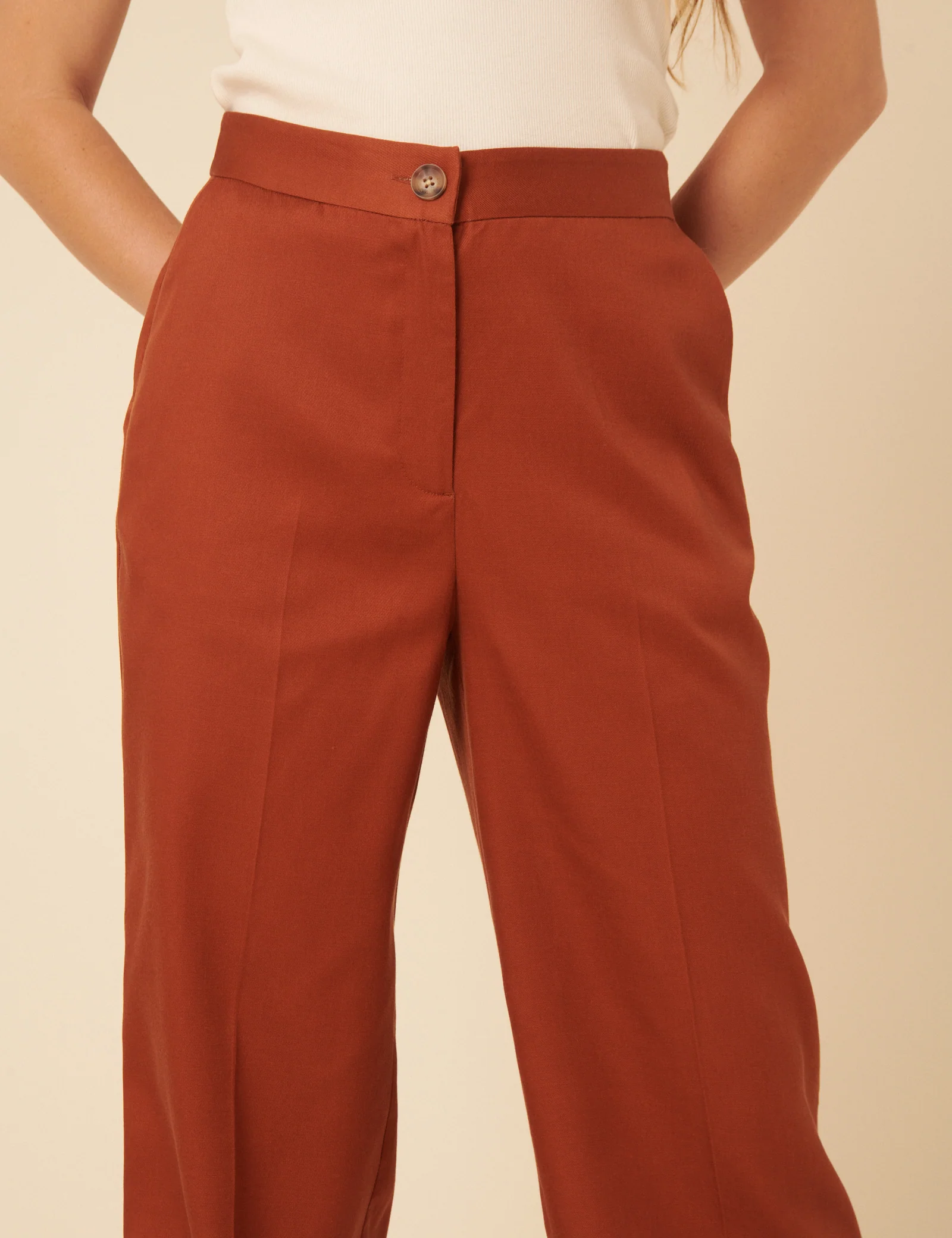 Burnt Orange Tailored Trousers - Image 4