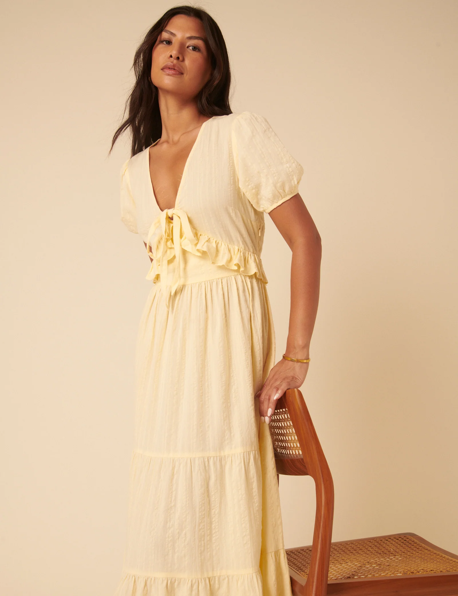 Butter Yellow Katie Midi Dress - Image 4
