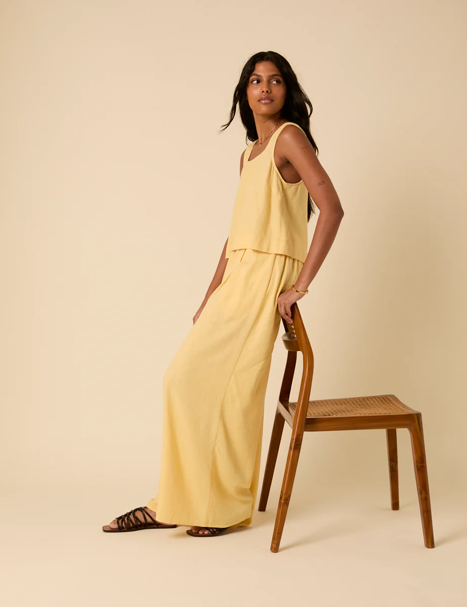 Butter Yellow Linen-blend Jerrow Trousers - Image 4