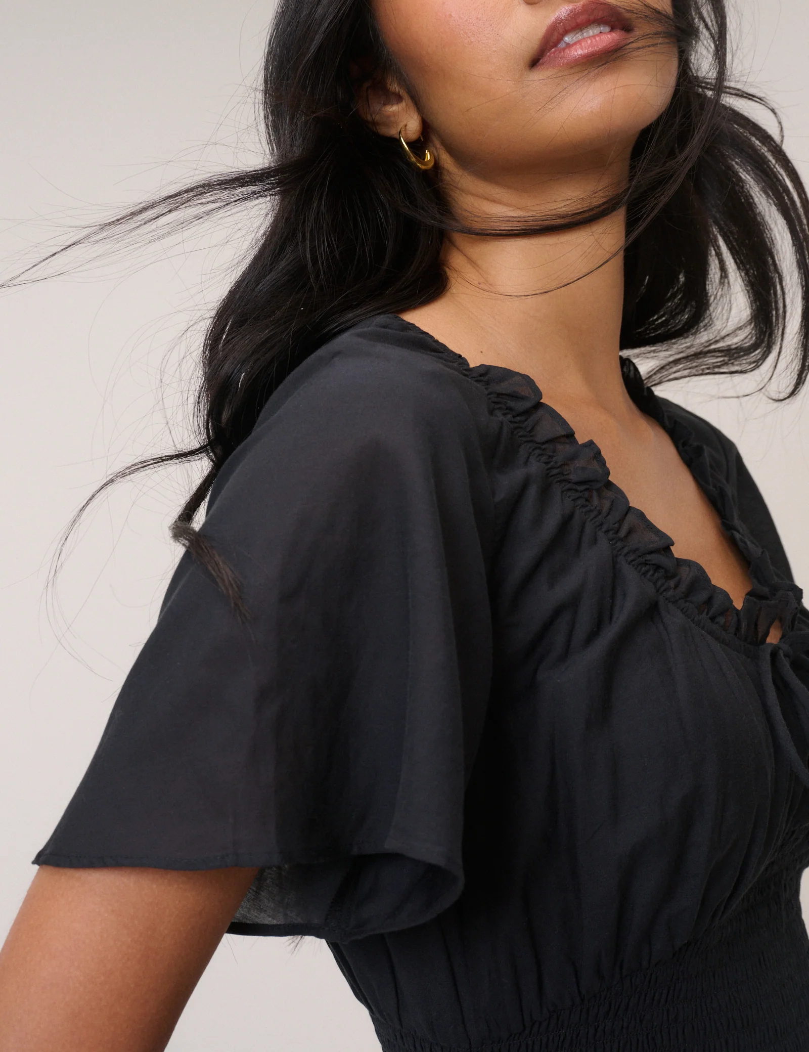 Black Tiered Caliope Midi Dress - Image 2
