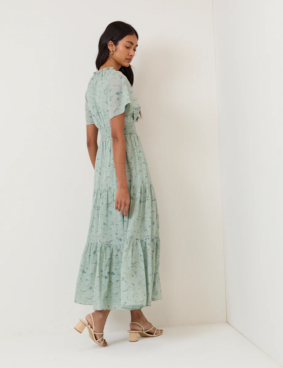 Green Ditsy Floral Caliope Midi Dress - Image 5