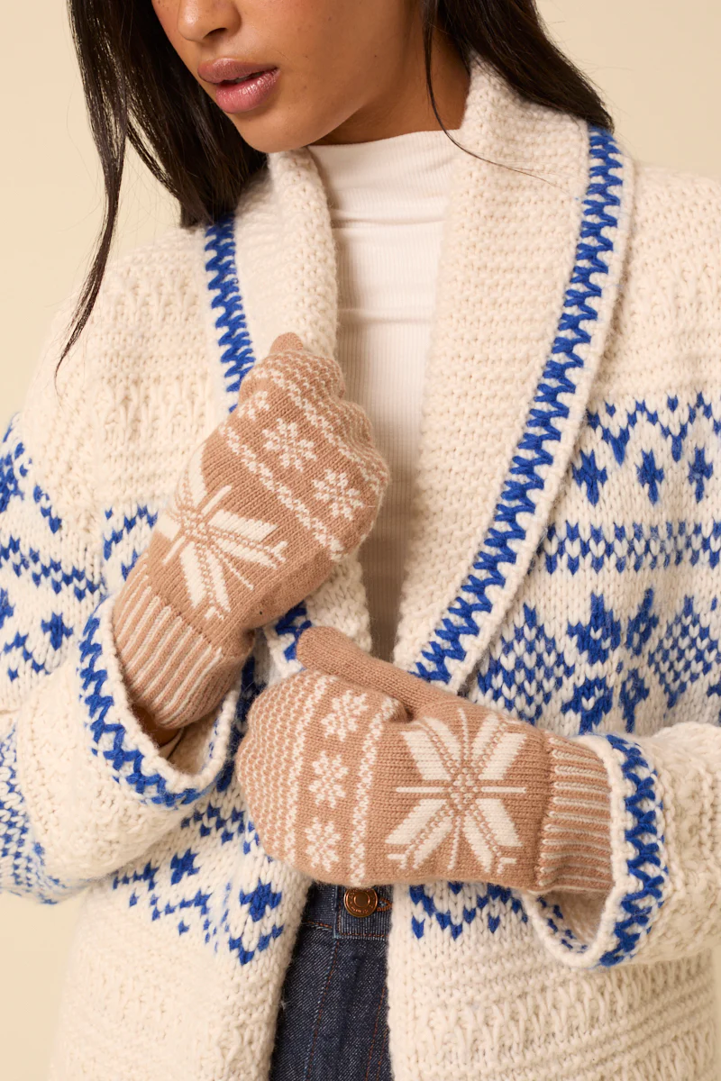 Camel Fair Isle Mittens - Image 3
