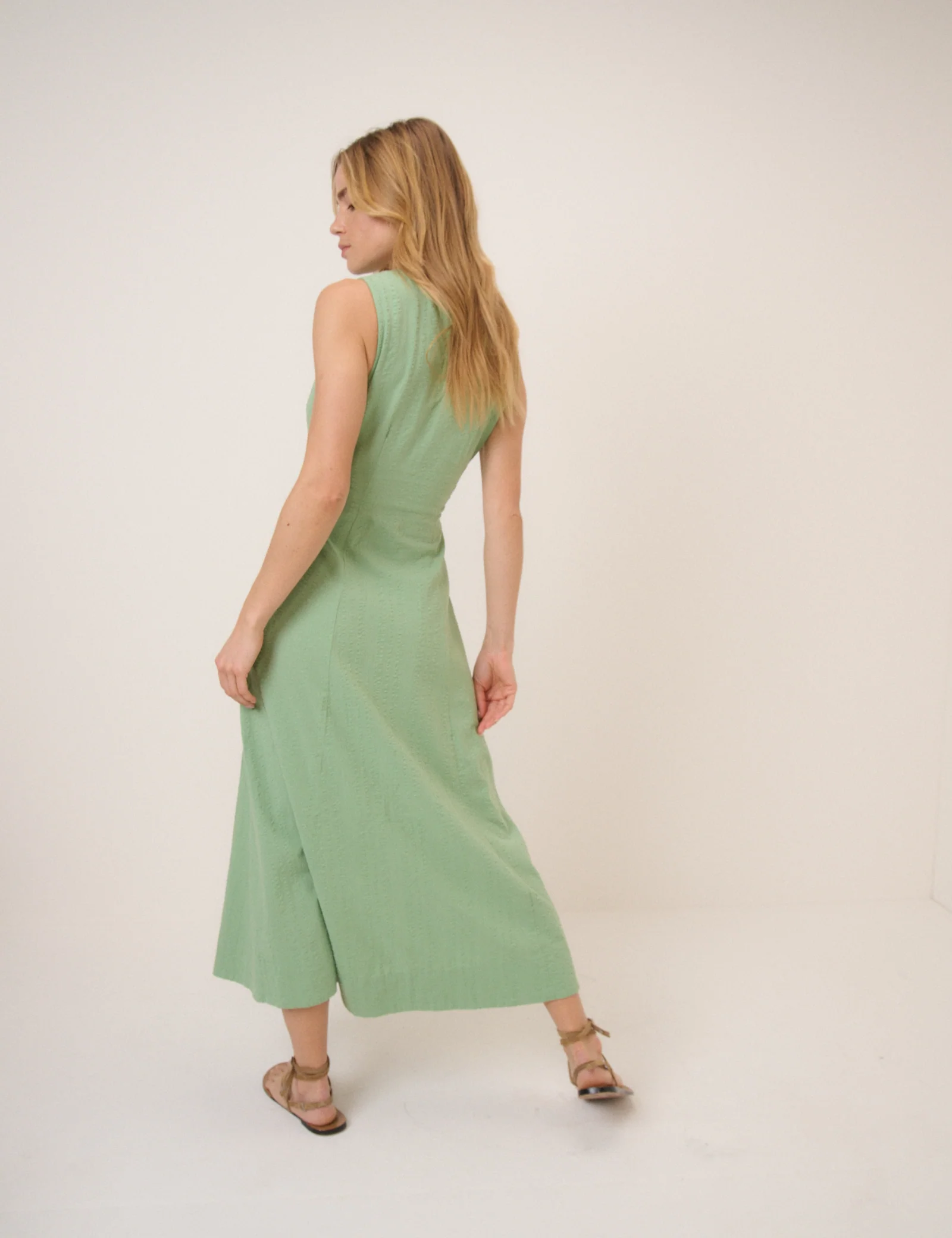 Green Drop Waist Cedar Midi Dress - Image 5