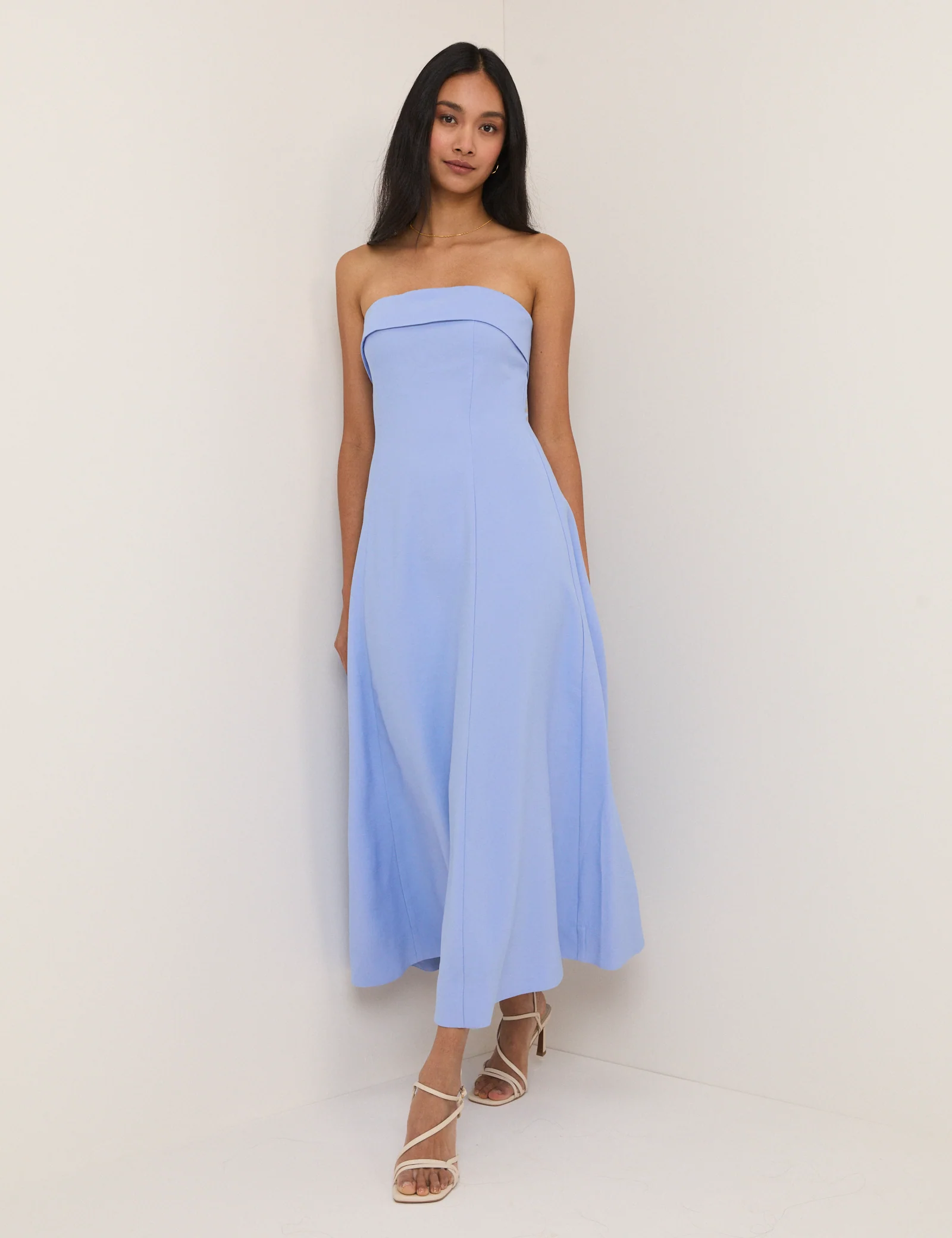 Blue Bow Back Chelsea Midi Dress