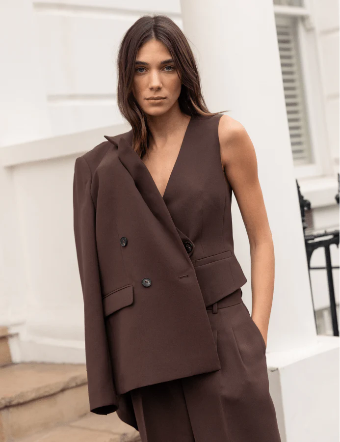 Chocolate Brown Waistcoat - Image 2