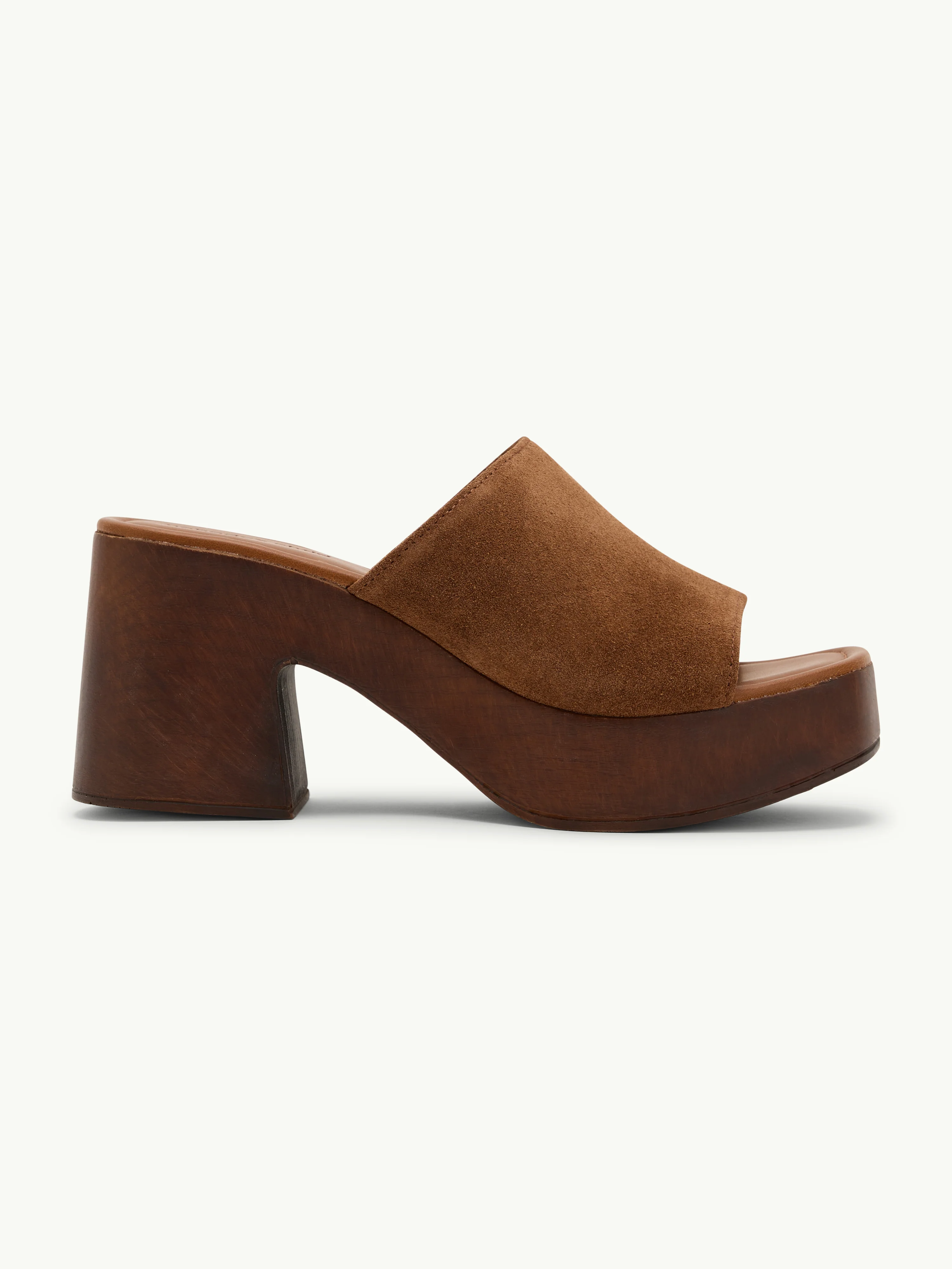 Tan Chunky 70's Platform Heels - Image 5