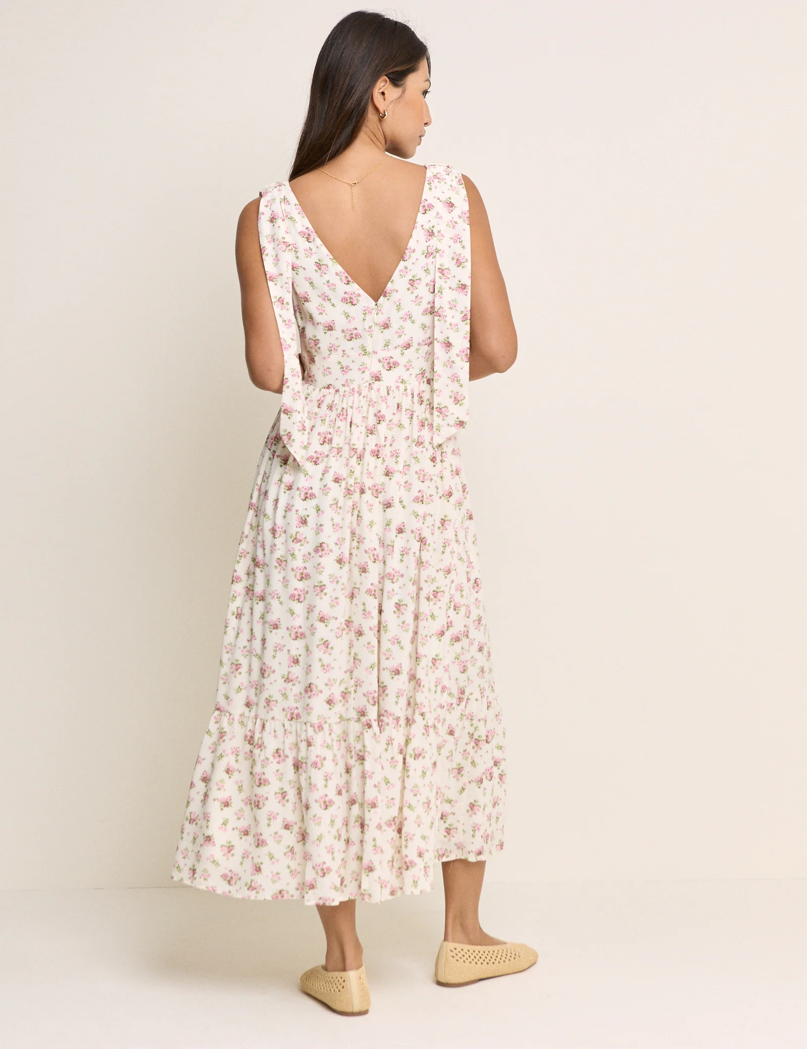 White Floral Coen Midaxi Dress - Image 4