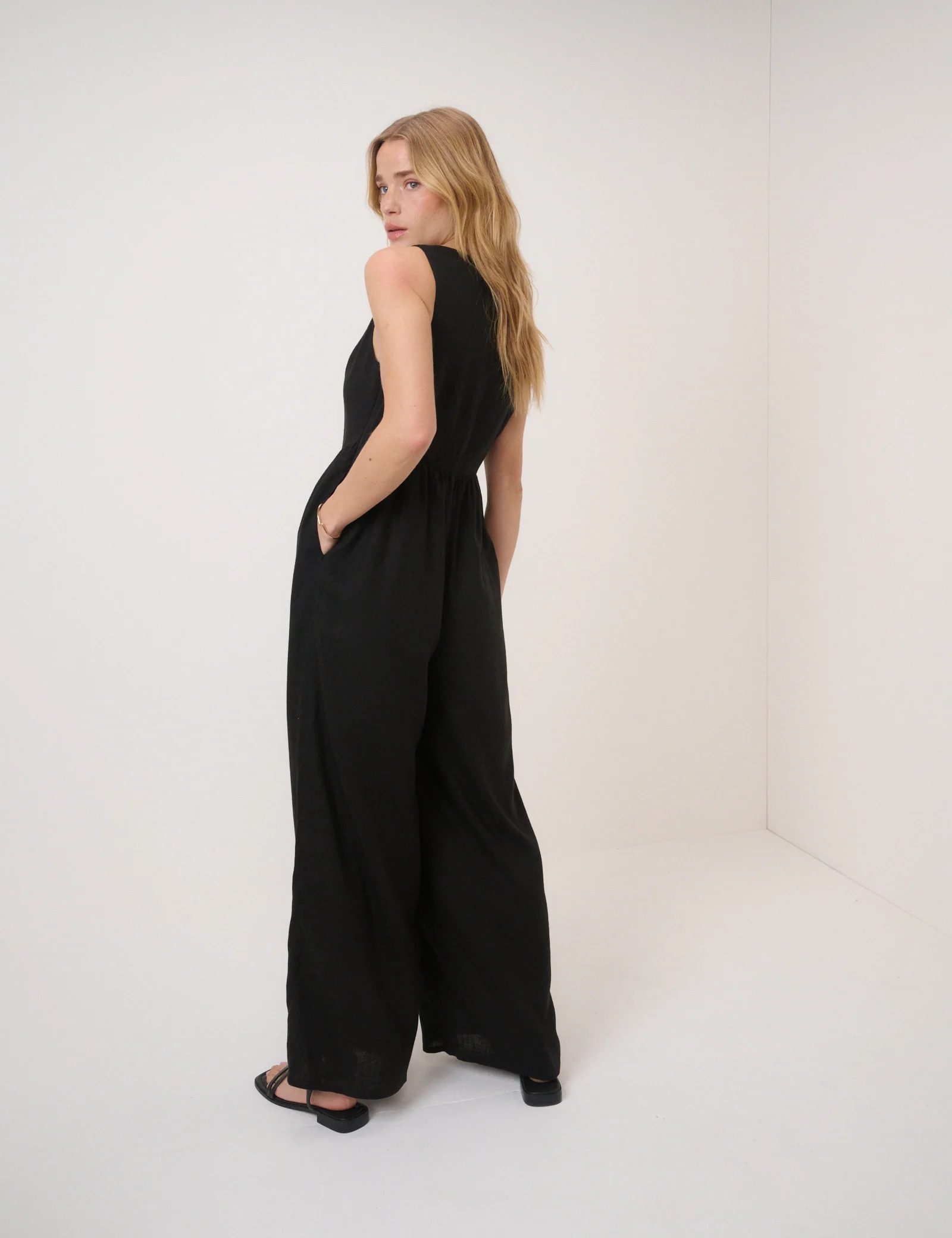Black Square Neck Cora Jumpsuit - Image 5