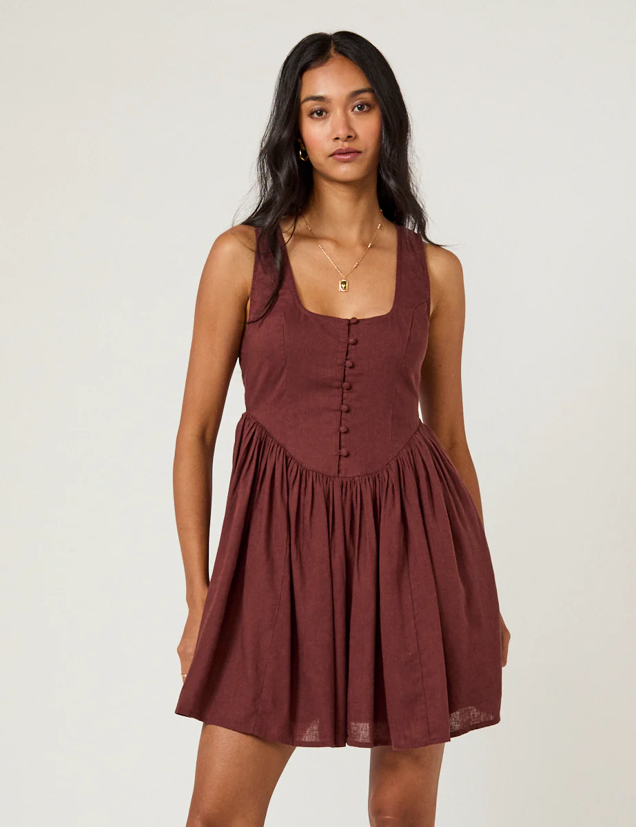Brown Cora Mini Dress - Image 4