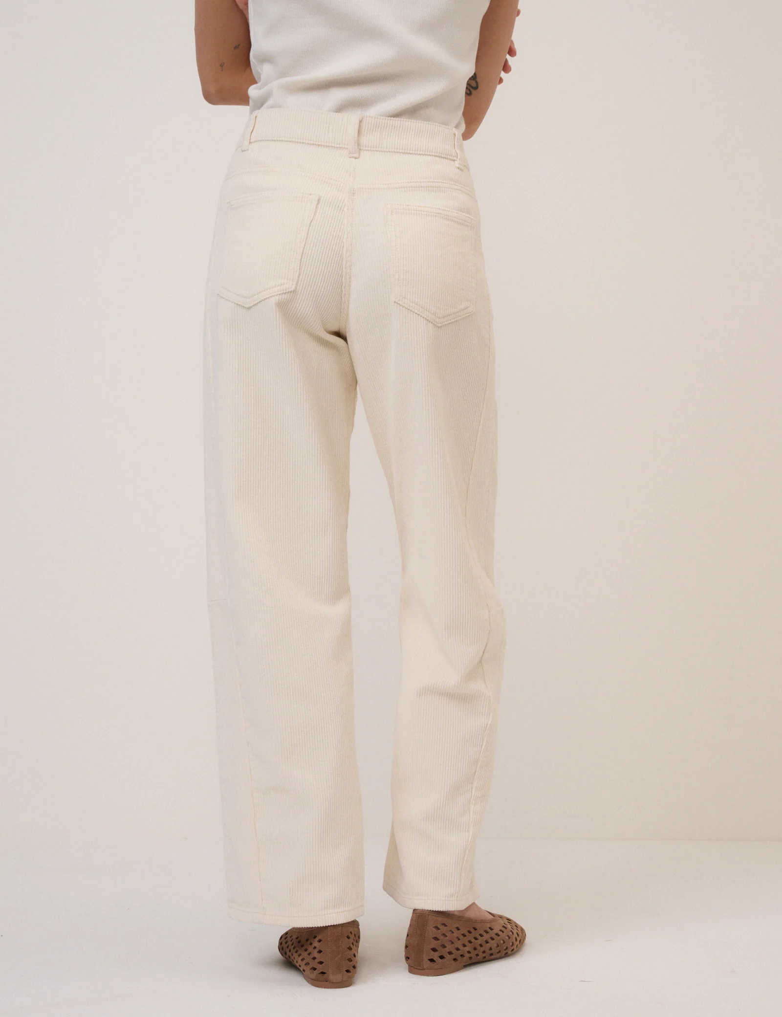 Cream Cord Bethnal Barrel Leg Jeans - Image 5