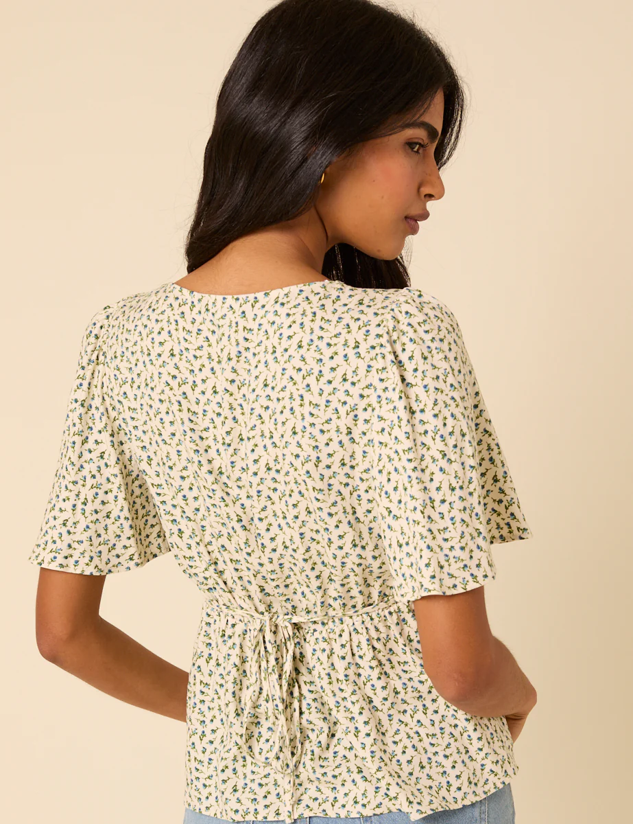 Cream Ditsy Floral Dee Dee Top - Image 5