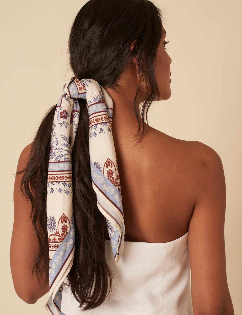 Cream Tile Printed Scarf - Image 2