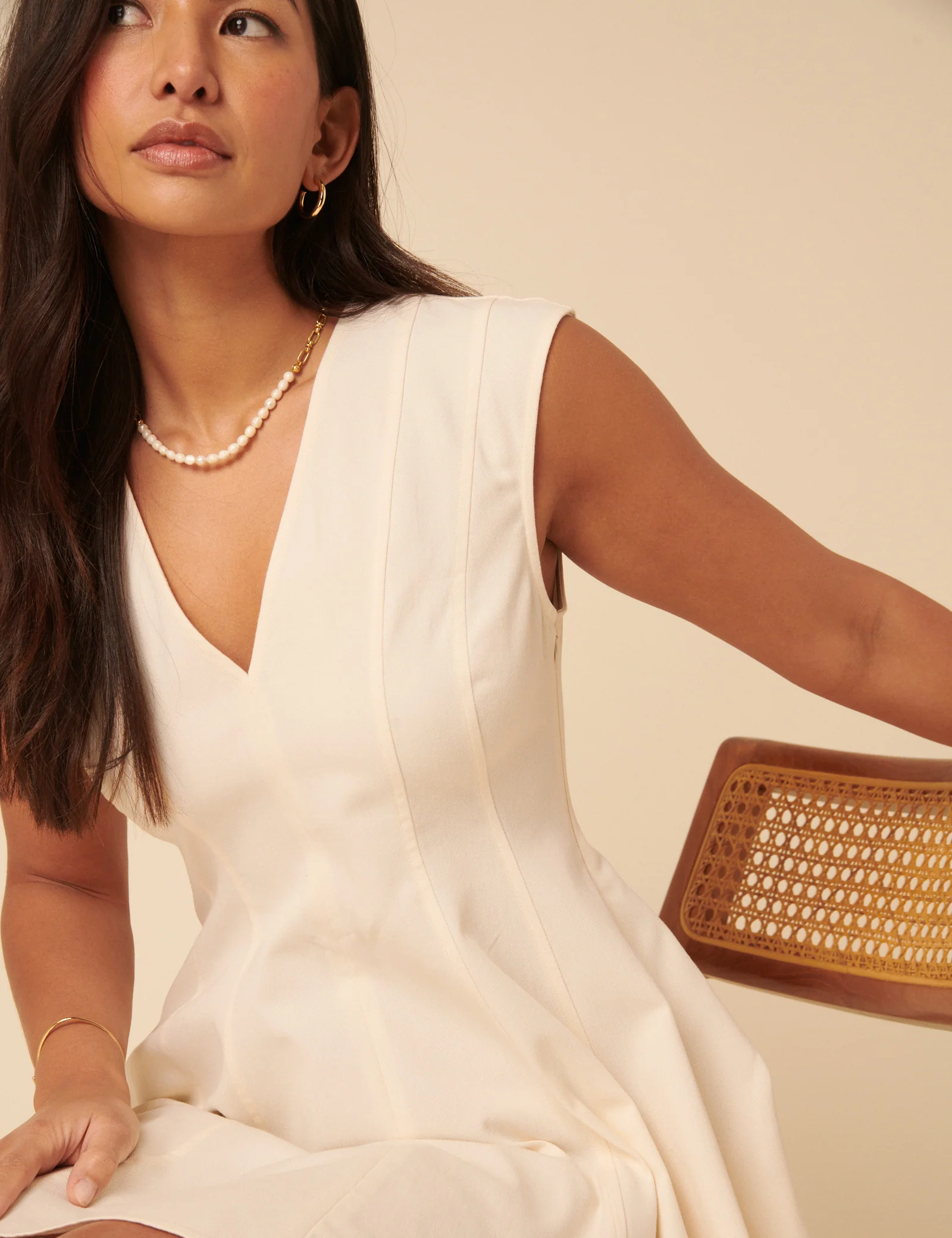 Cream Toni Mini Skater Dress - Image 4