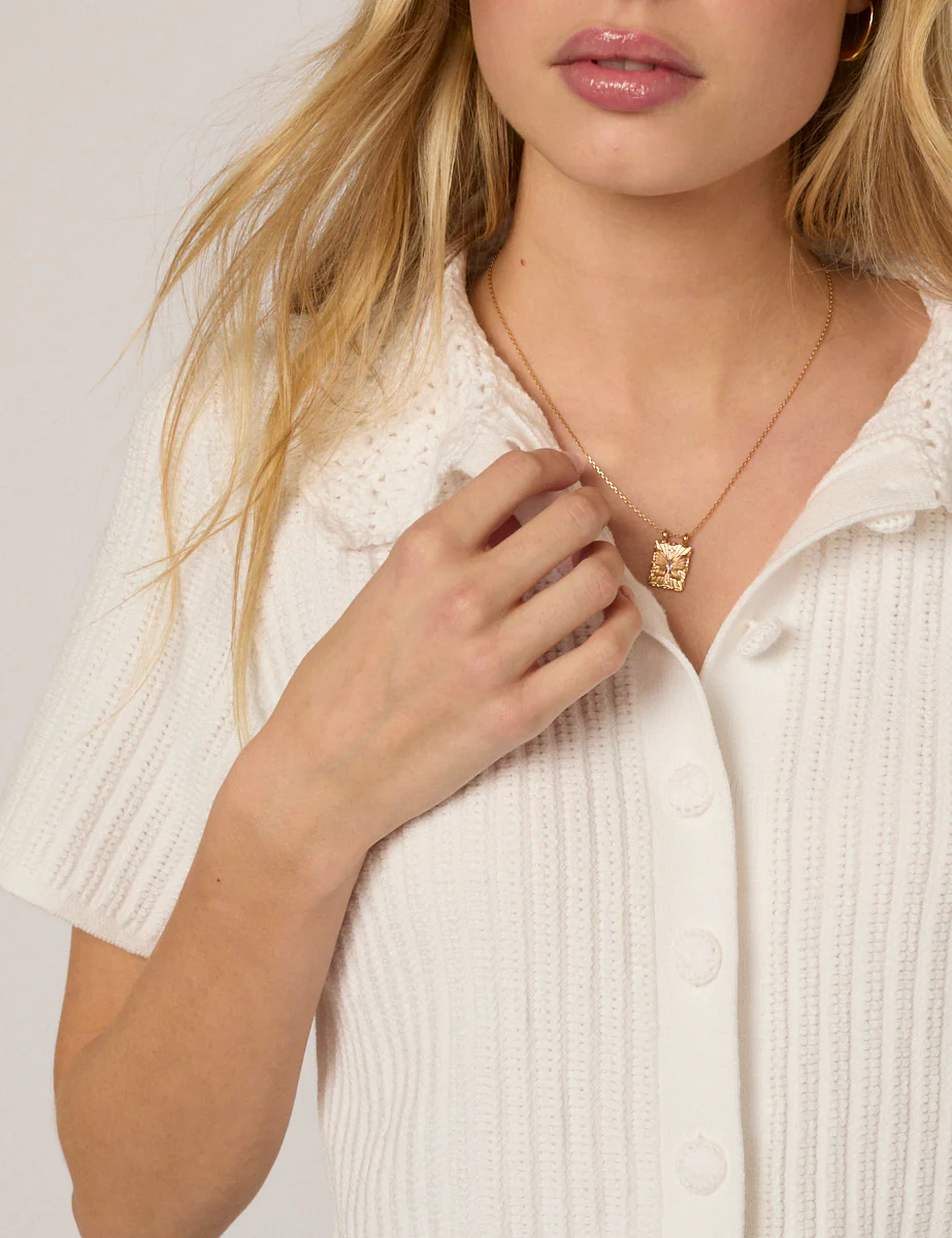 White Crochet Collar Shirt - Image 4