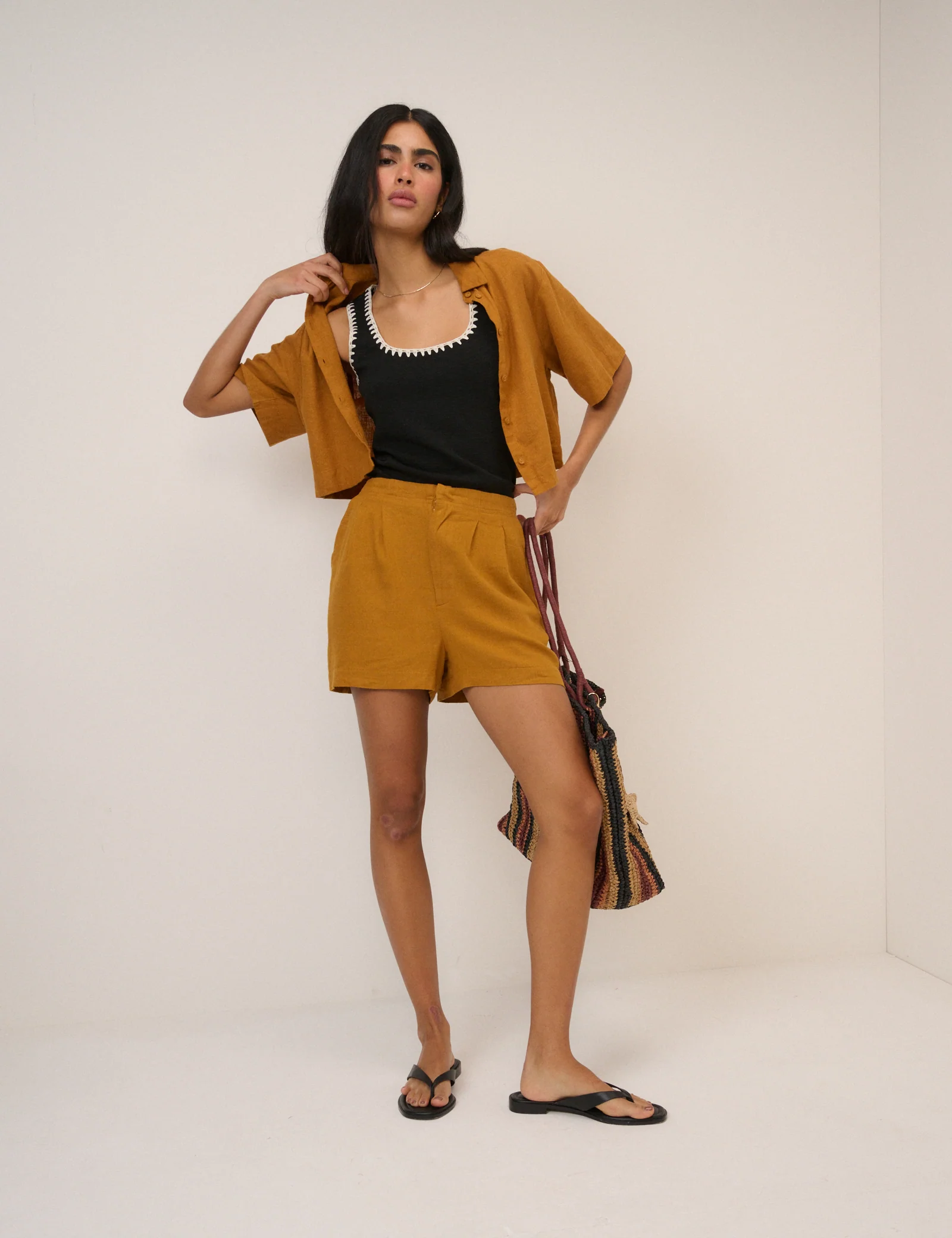 Black Crochet Trim Vest Top - Image 4