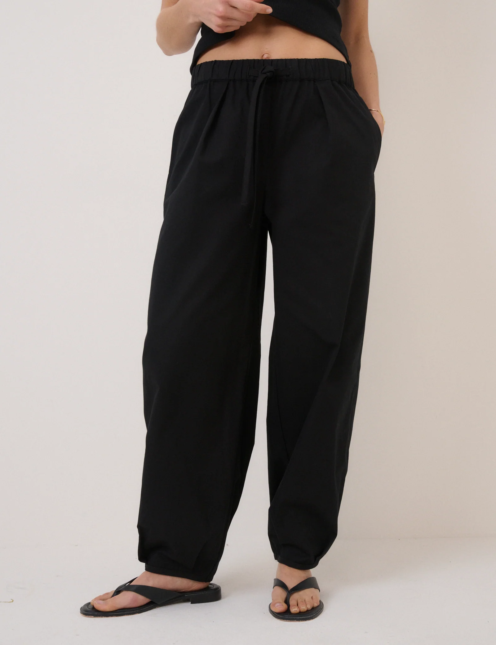 Black High Waisted Ballon Leg Trousers - Image 2