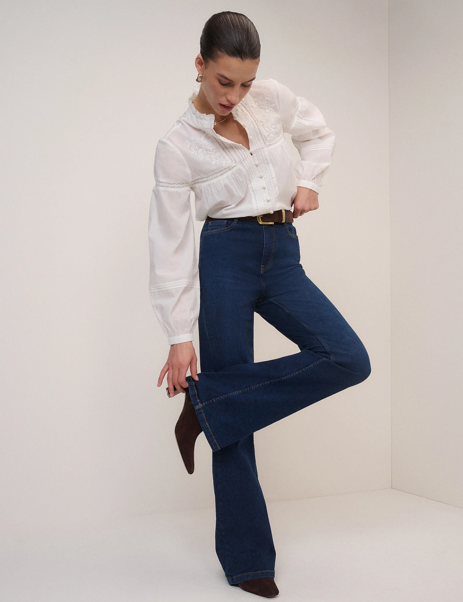 Dark Blue High Rise Mayfair Bootcut Jeans - Image 4