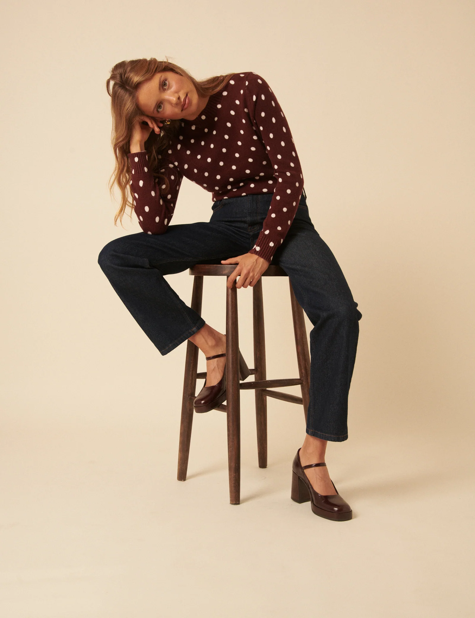 Burgundy Mary Jane Heels - Image 4