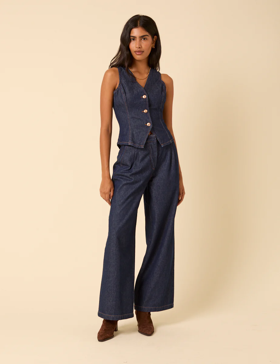 Dark Denim Waistcoat - Image 4