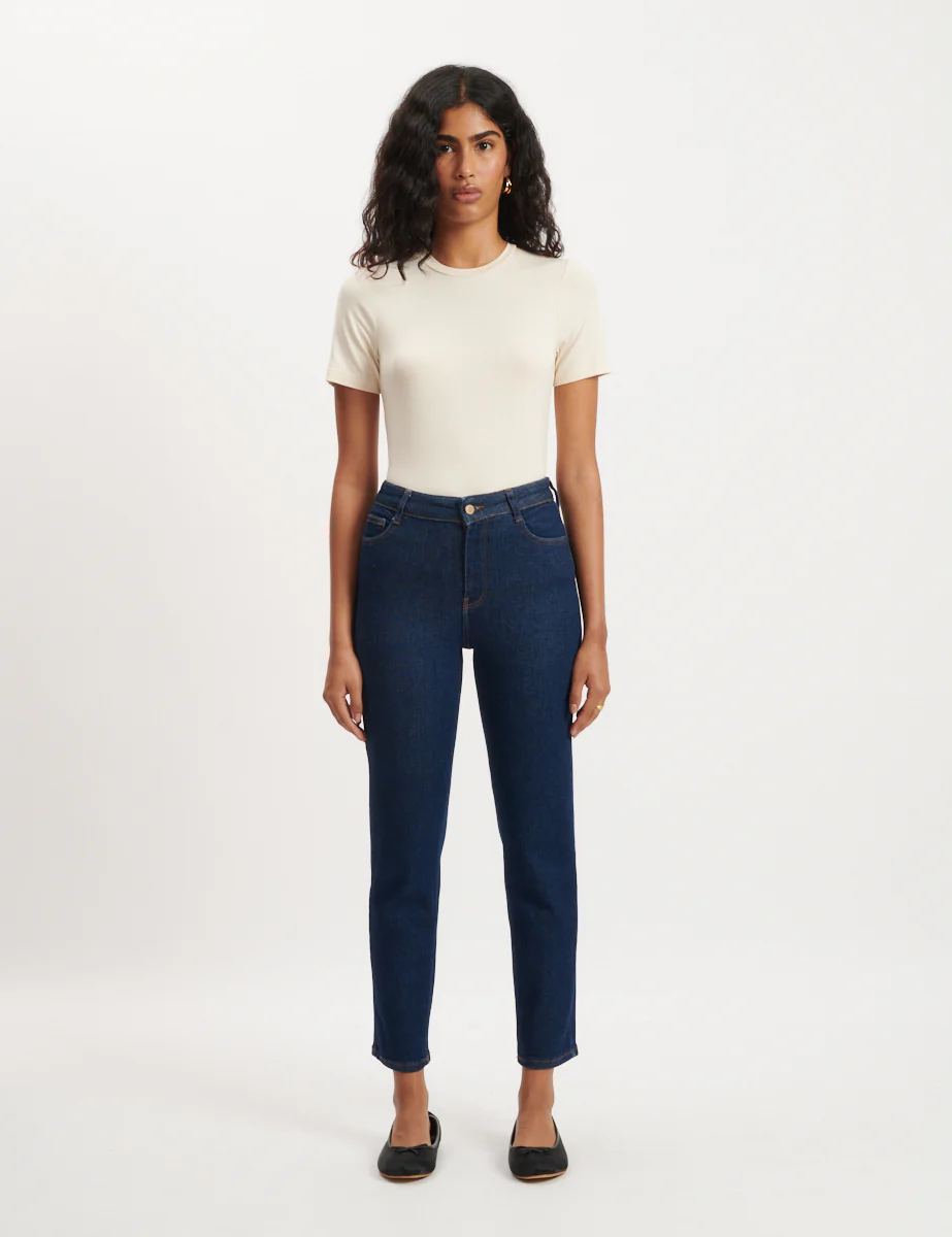 Dark Wash High Rise Slim Leg Jeans