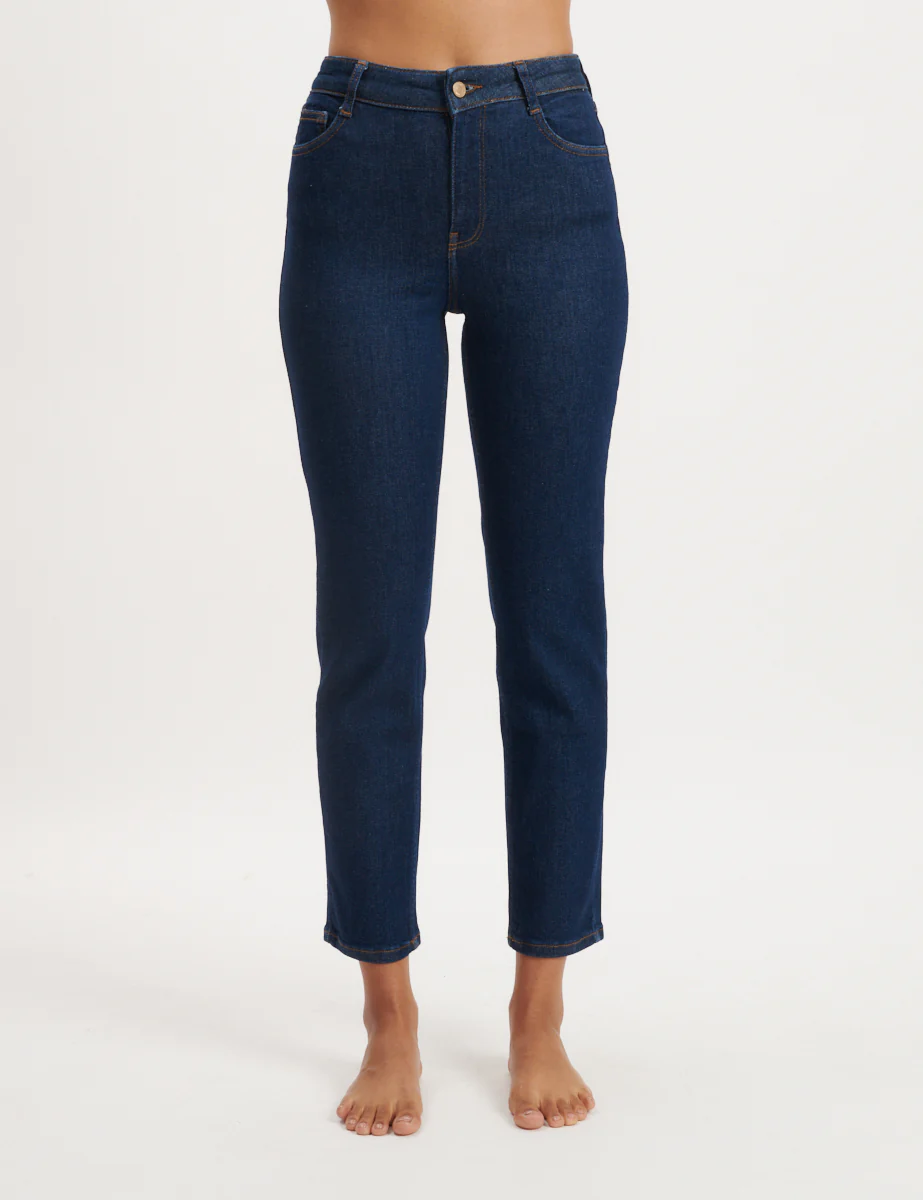 Dark Wash High Rise Slim Leg Jeans - Image 2