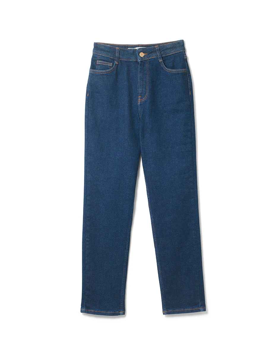 Dark Wash High Rise Slim Leg Jeans - Image 5