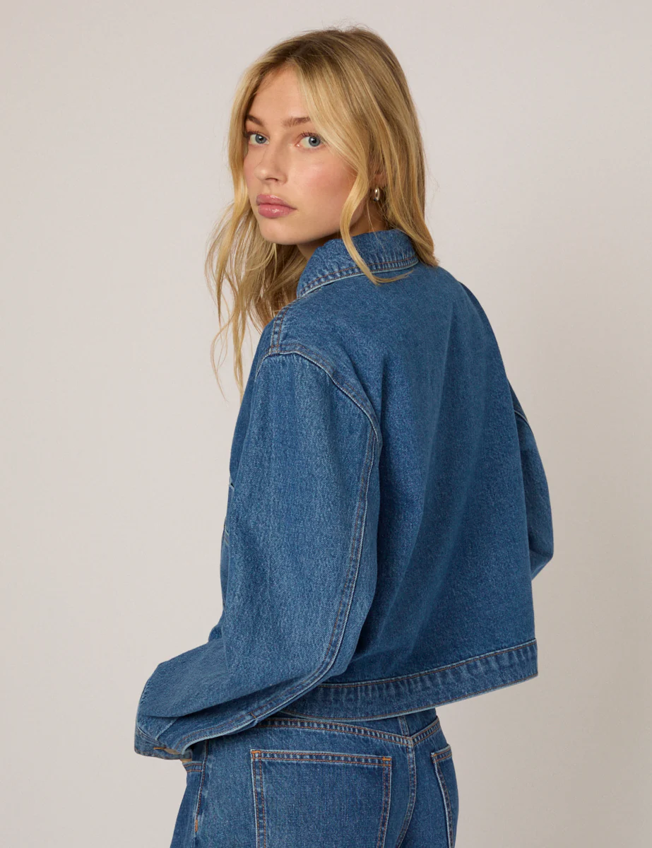 Blue Boxy Denim Jacket - Image 3