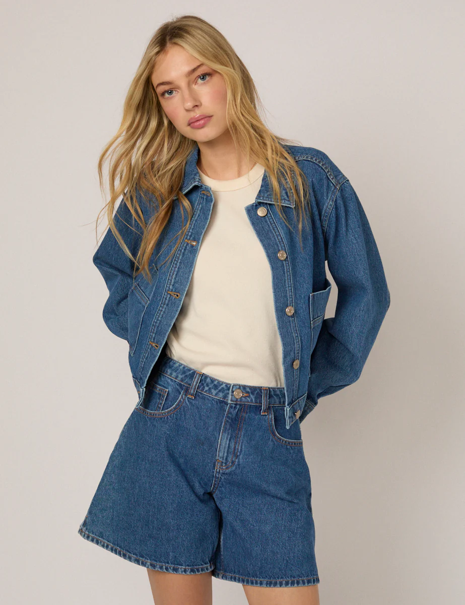 Blue Boxy Denim Jacket - Image 4