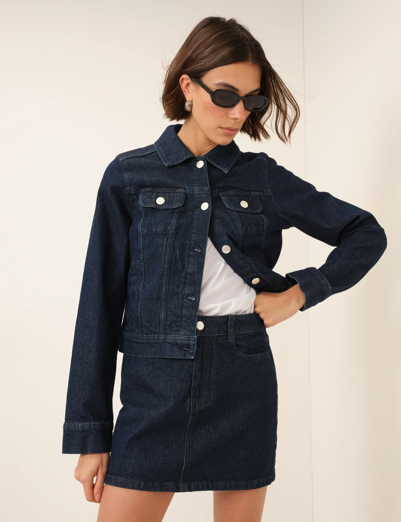 Dark Blue Denim Mini Skirt - Image 3