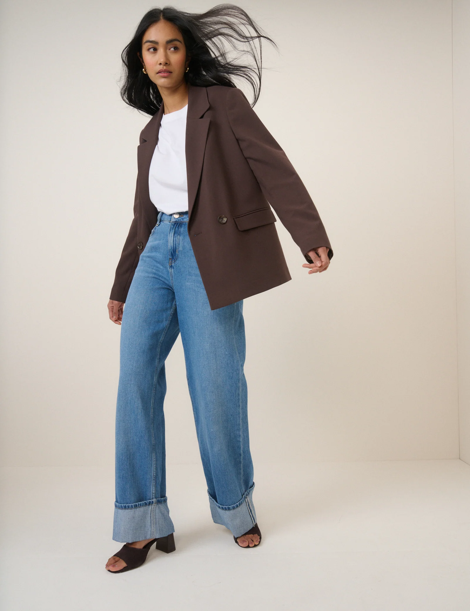 Blue High Rise Islington Turn Up Jeans - Image 4