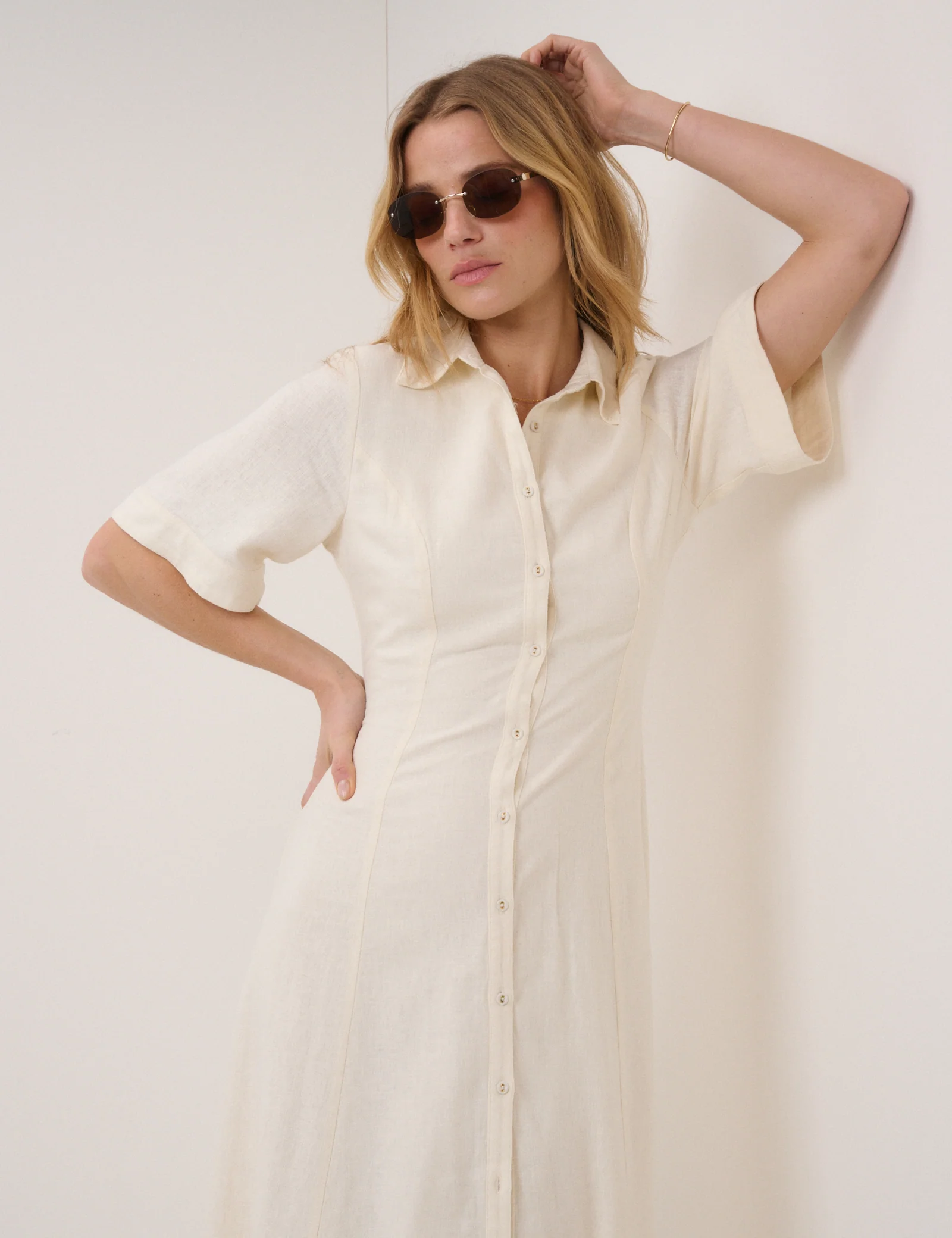 Beige Dillon Shirt Dress - Image 4