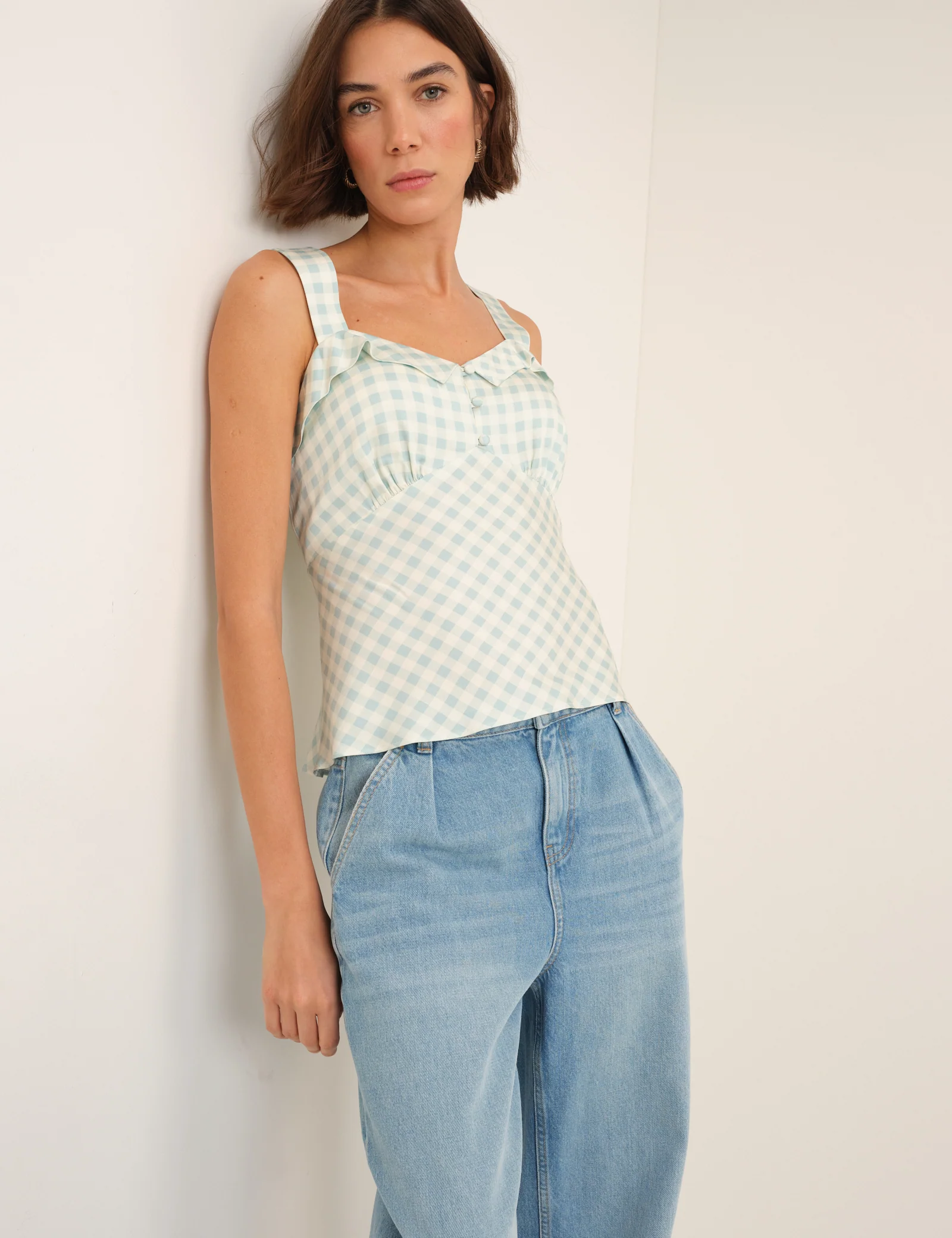 Mint Green Gingham Top - Image 4