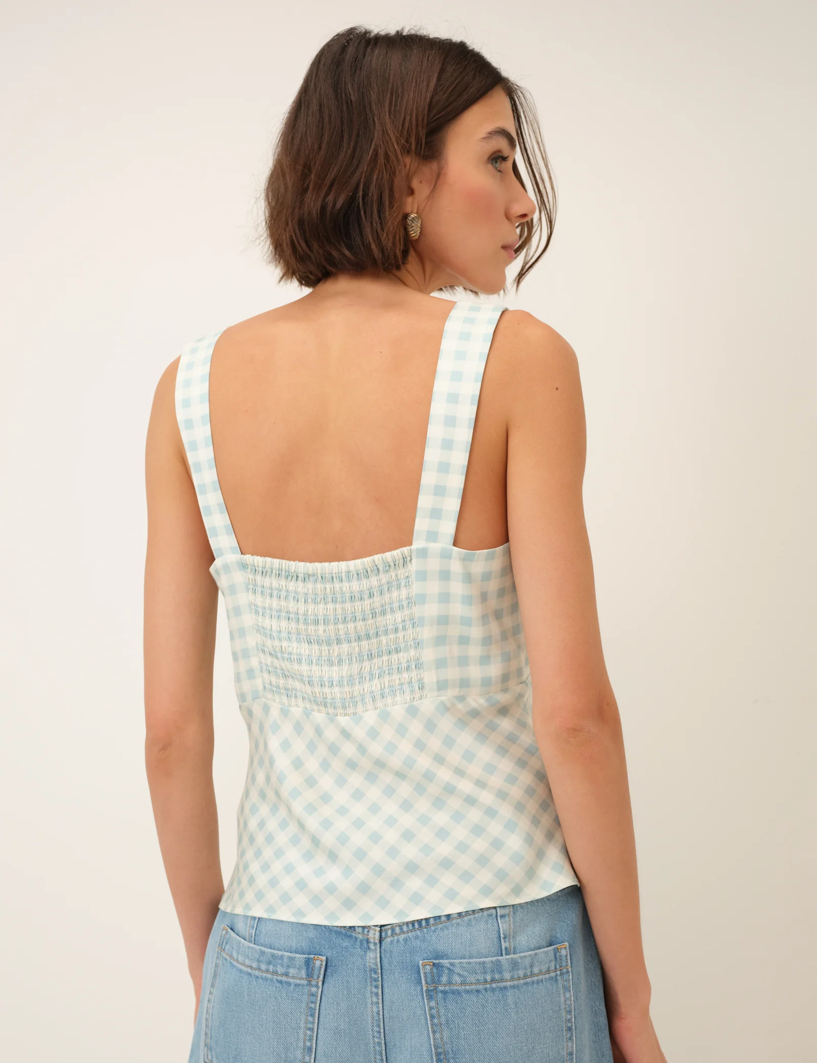 Mint Green Gingham Top - Image 5
