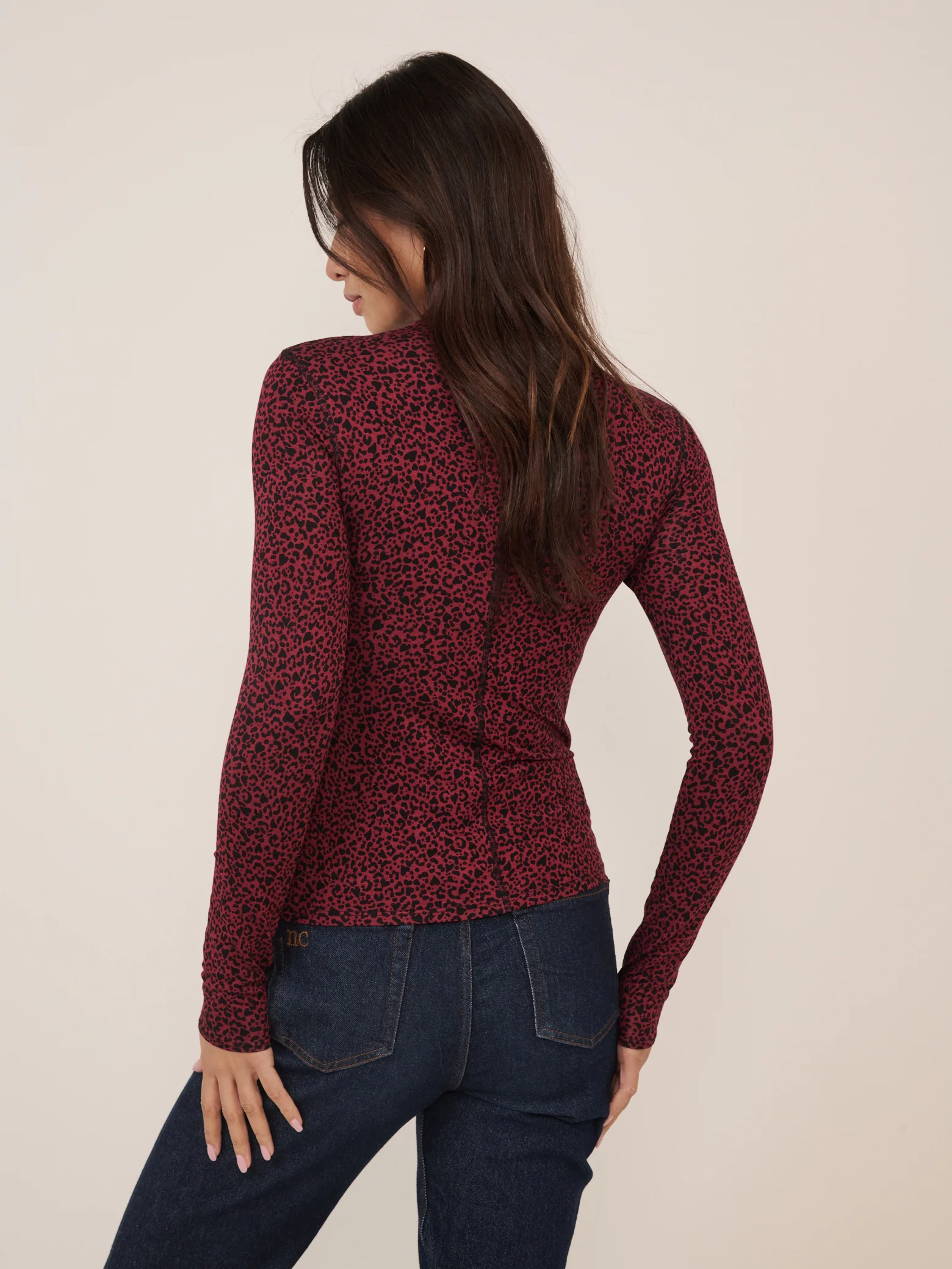 Red Leopard Print Long Sleeve Top - Image 5