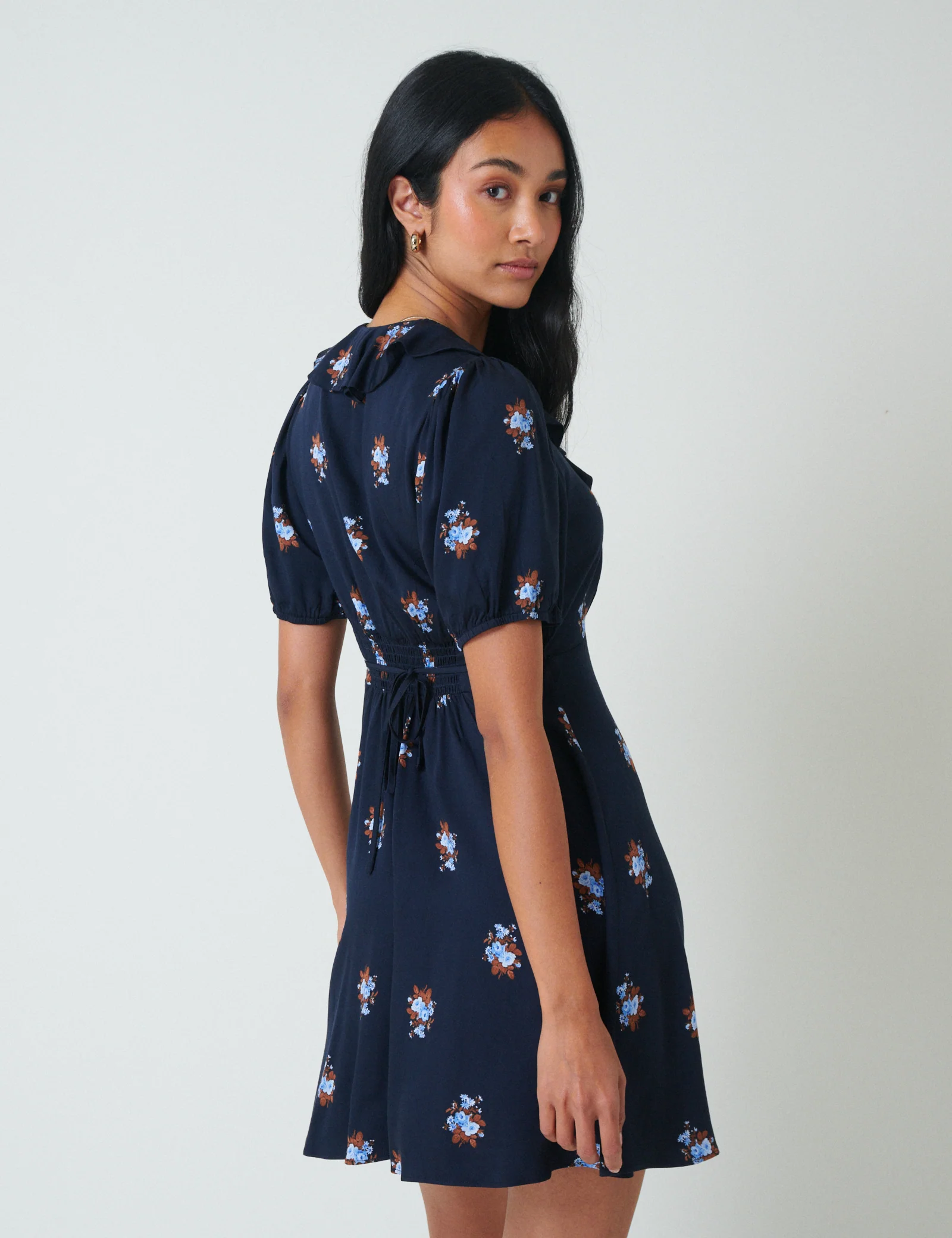Navy Floral Fae Mini Dress - Image 5