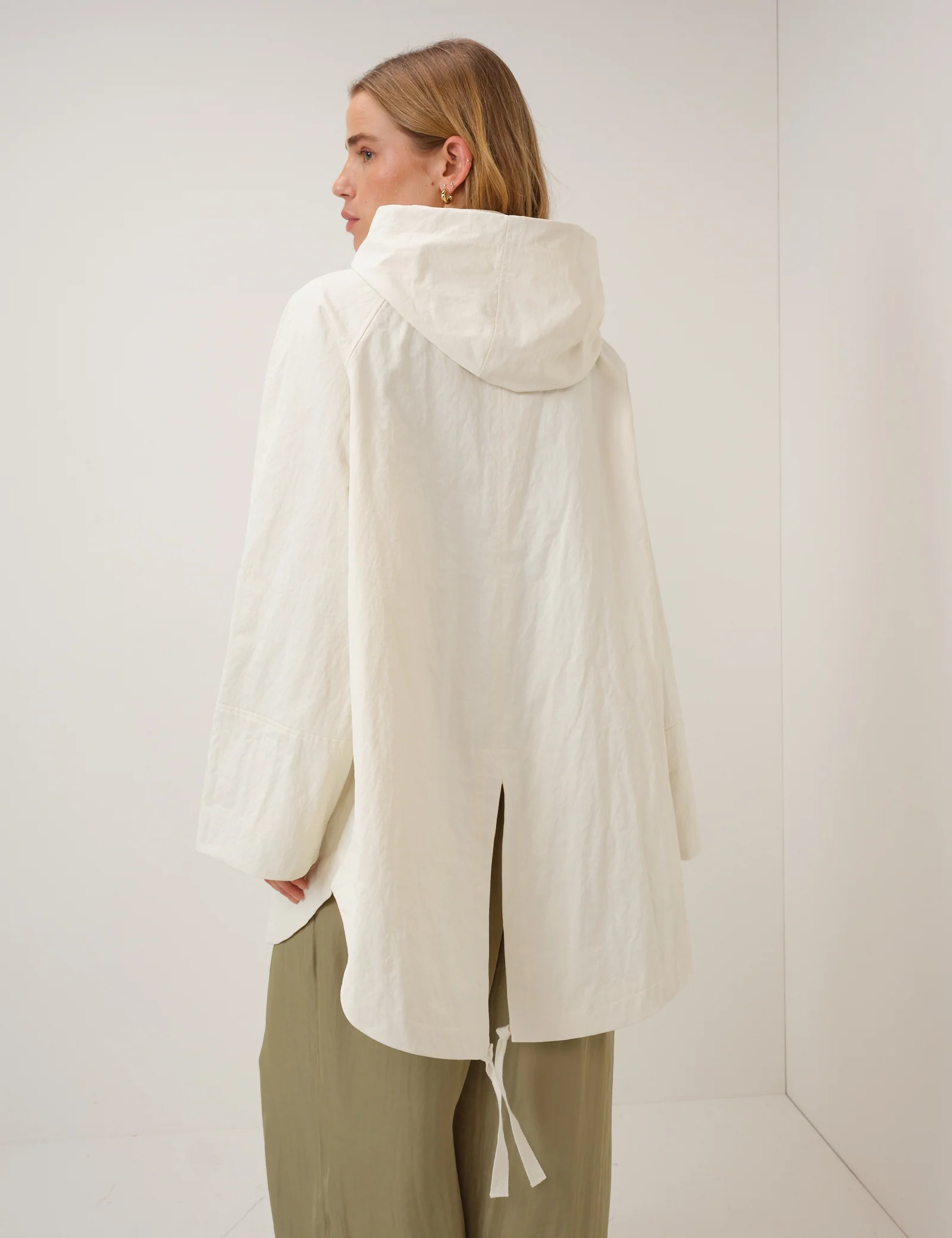 Cream Hooded Parka Jacket - Image 5