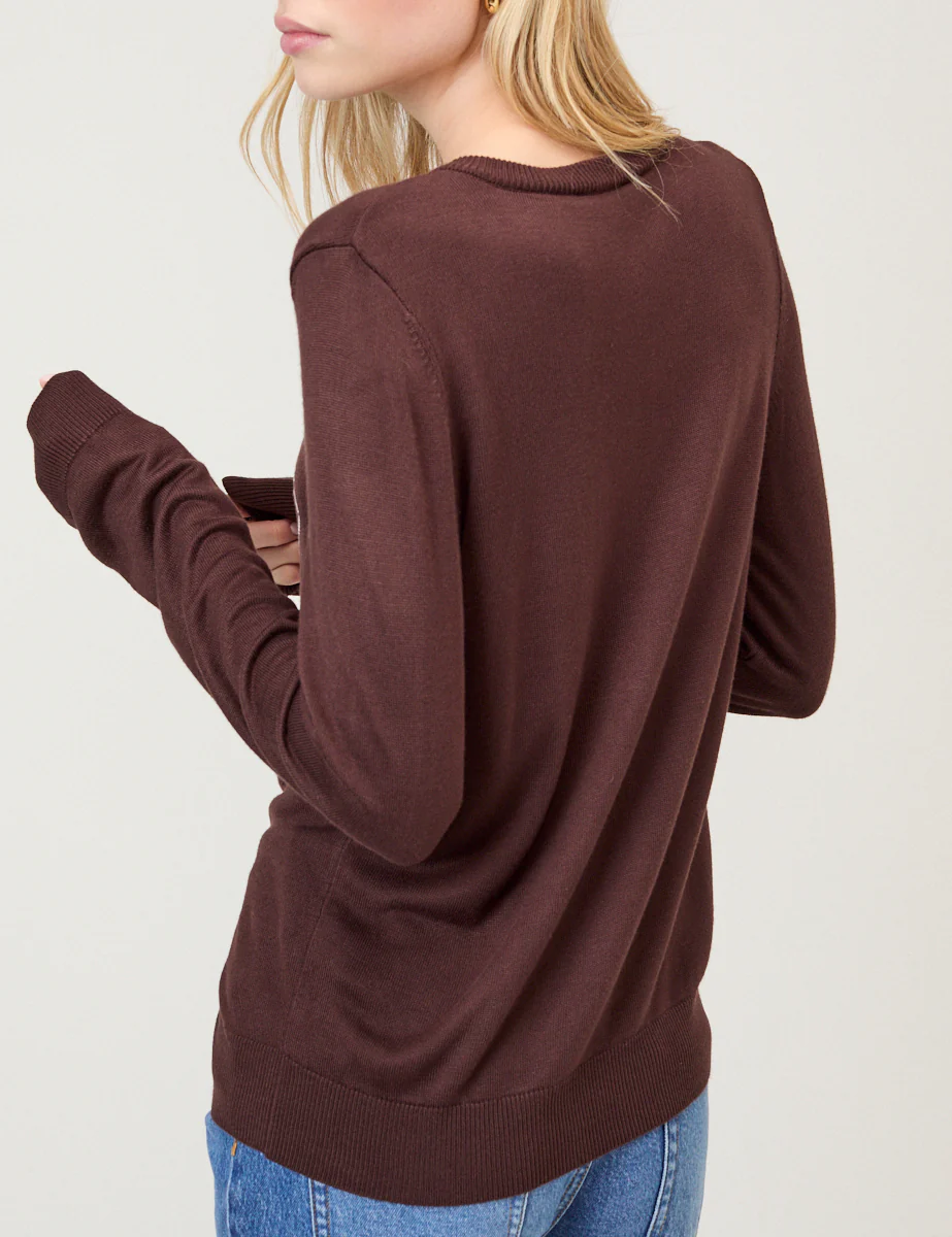 Brown Argyle Print Cardigan - Image 5