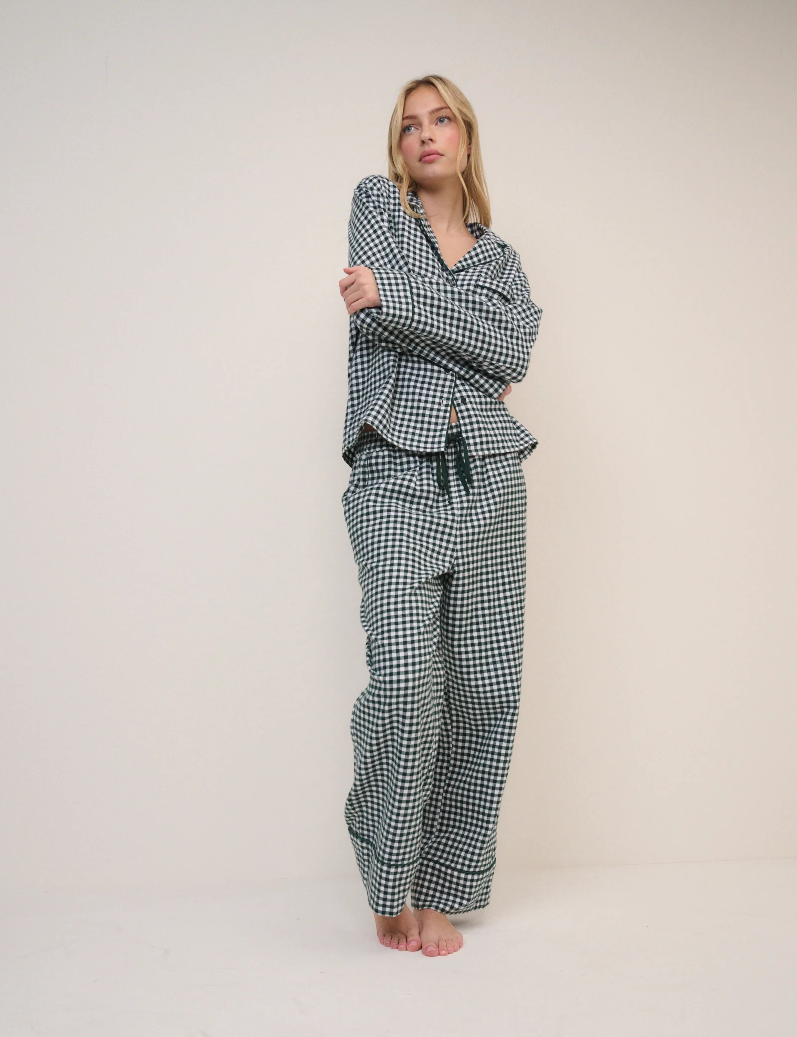 Forest Green Check Pyjama Top